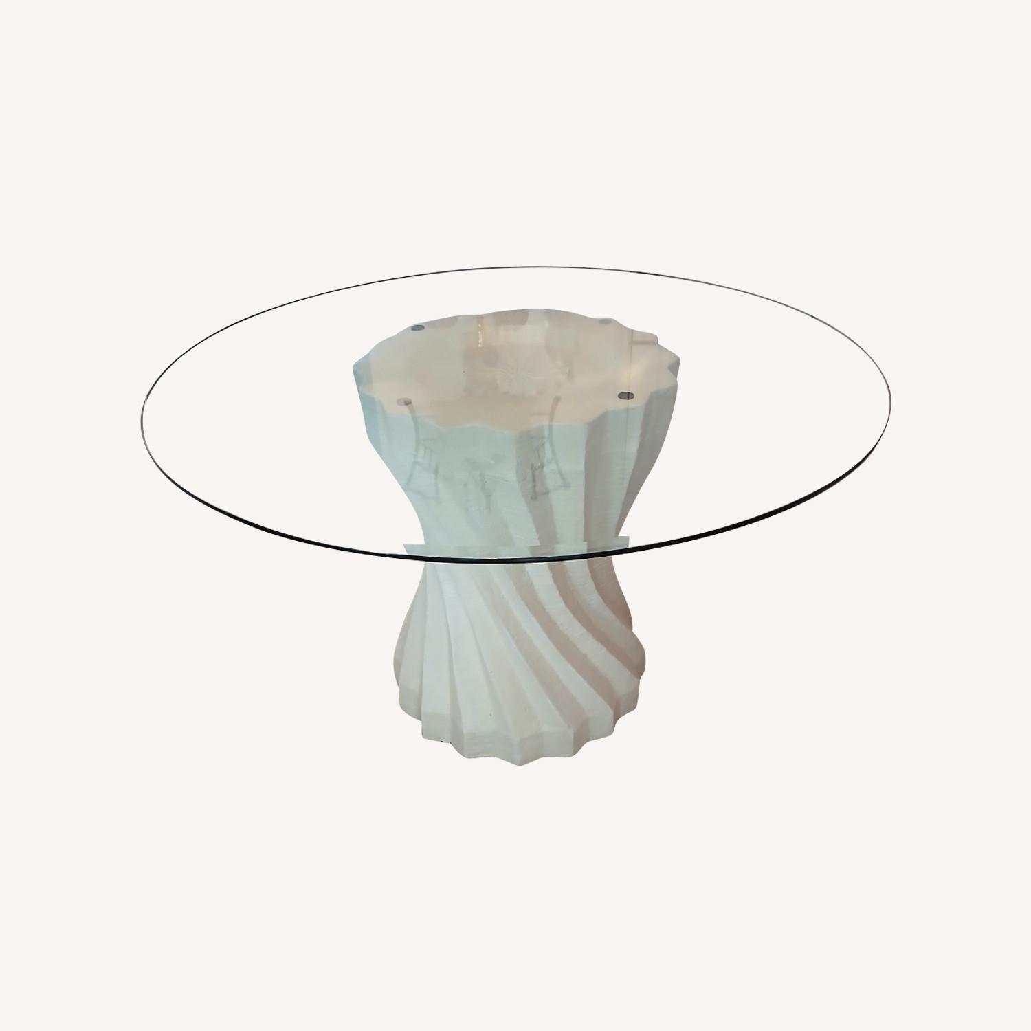 Ceramic Base Glass Table - image-0