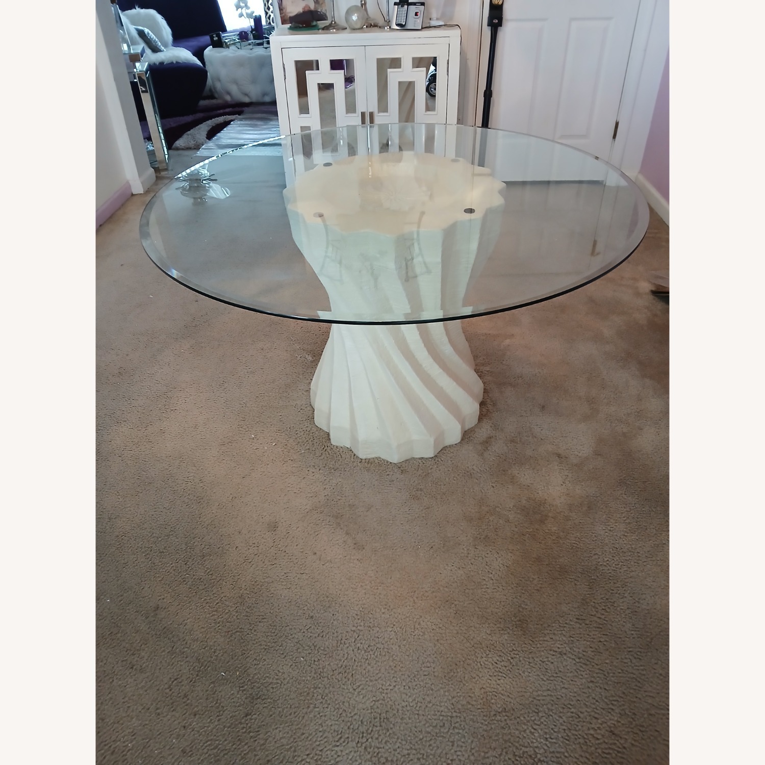 Ceramic Base Glass Table - image-1