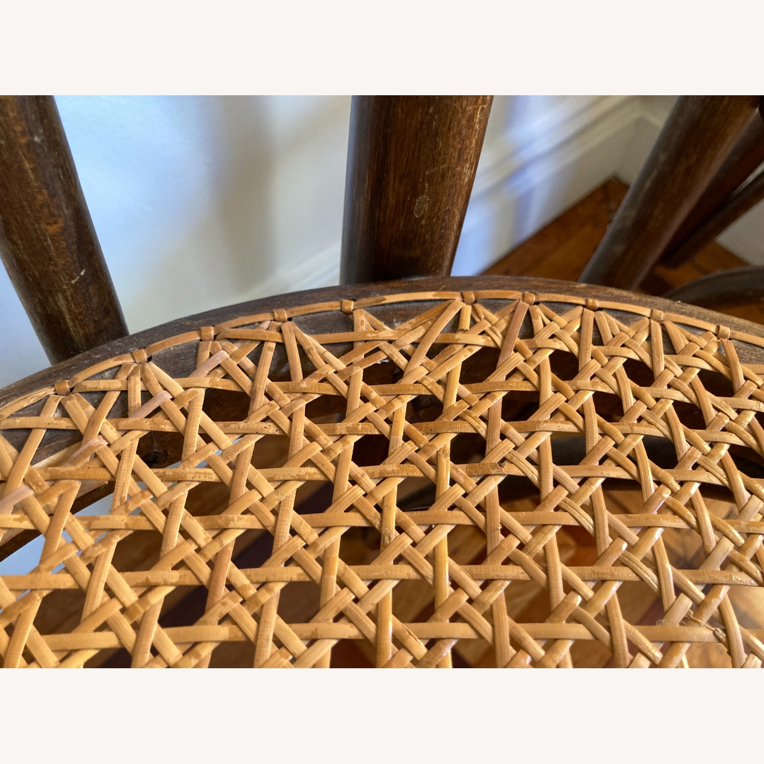 Pair of Early 20th Century Caned Bentwood Chairs - image-6