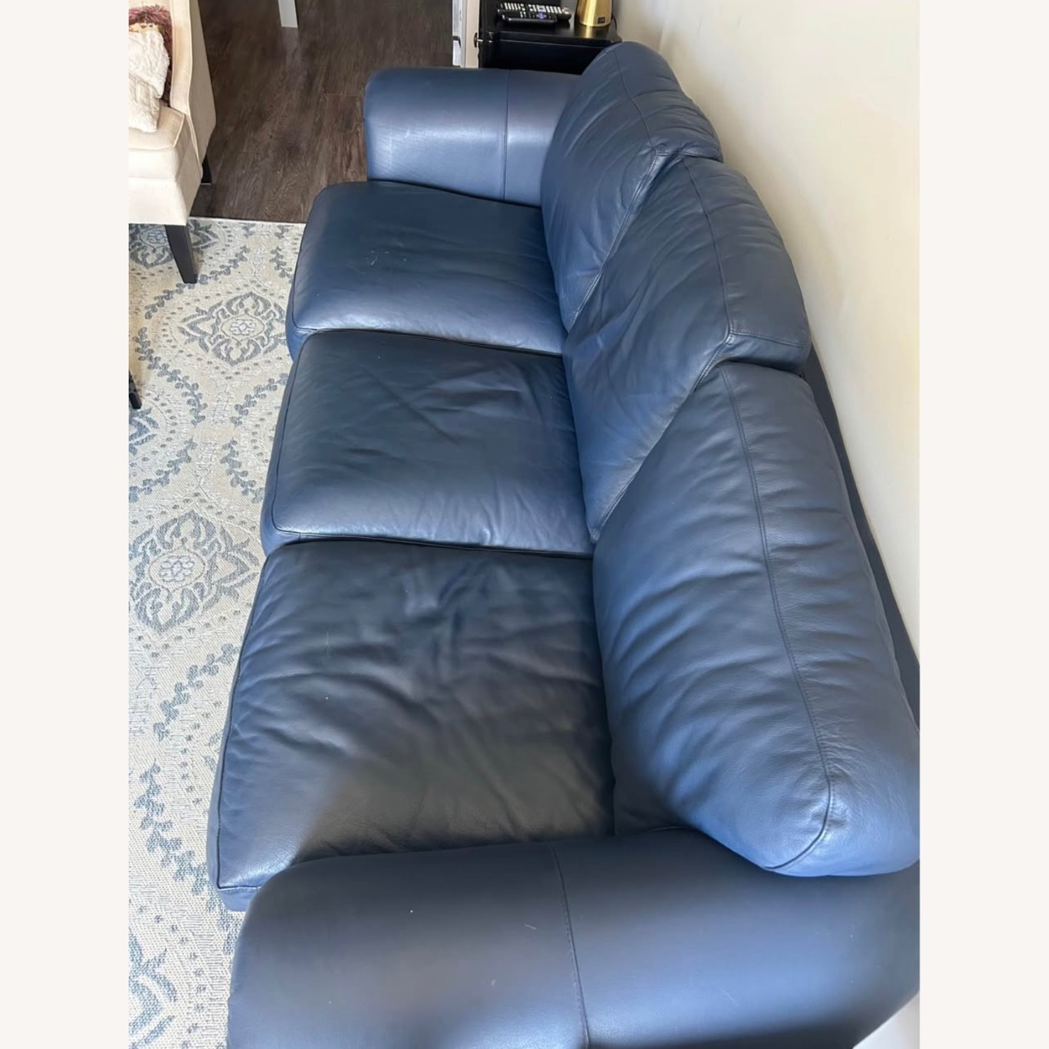 Blue Leather Couch - image-6