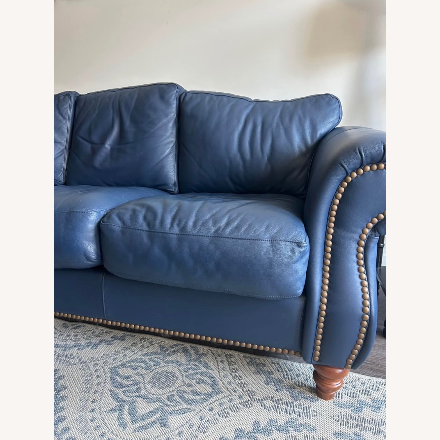 Blue Leather Couch - image-3