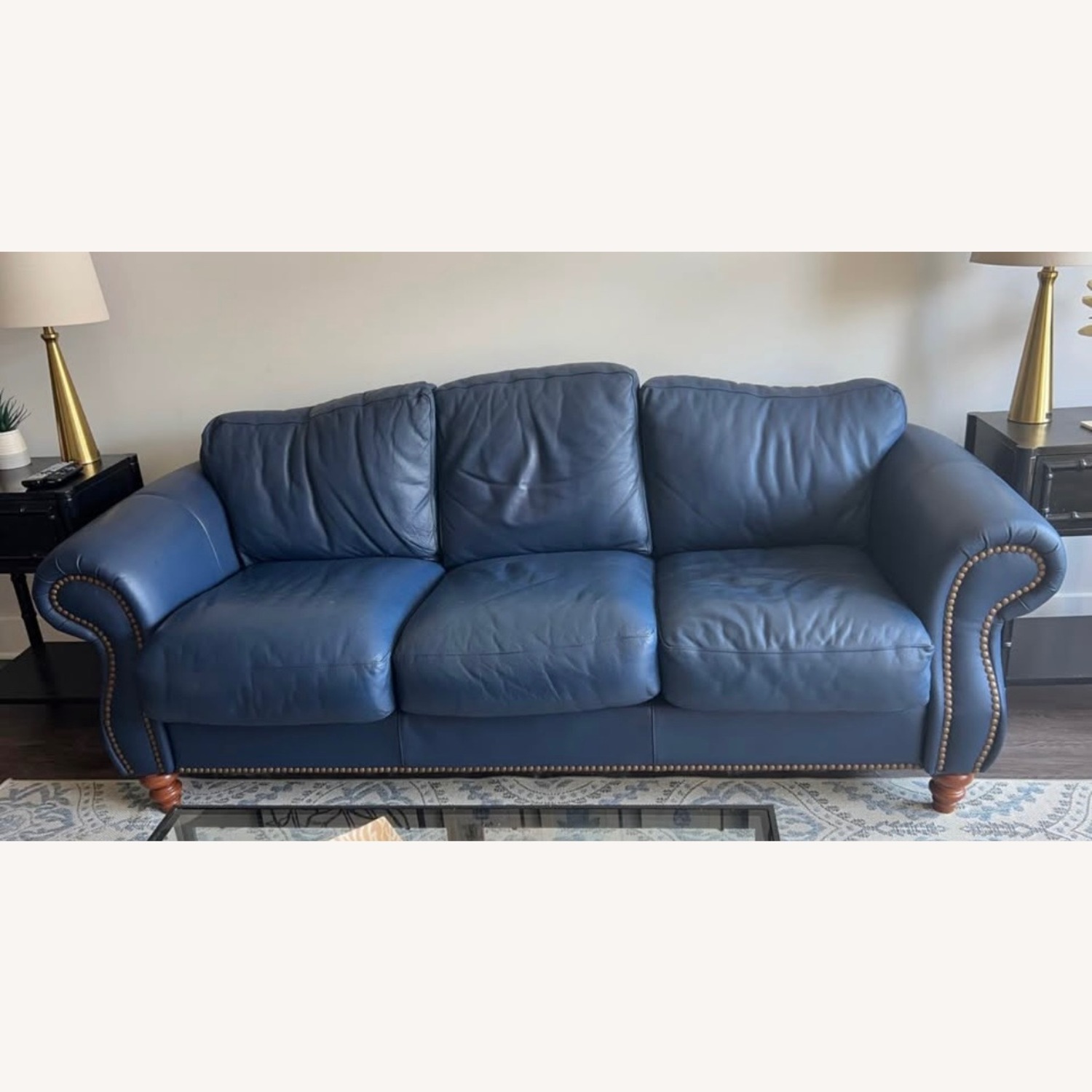Blue Leather Couch - image-5