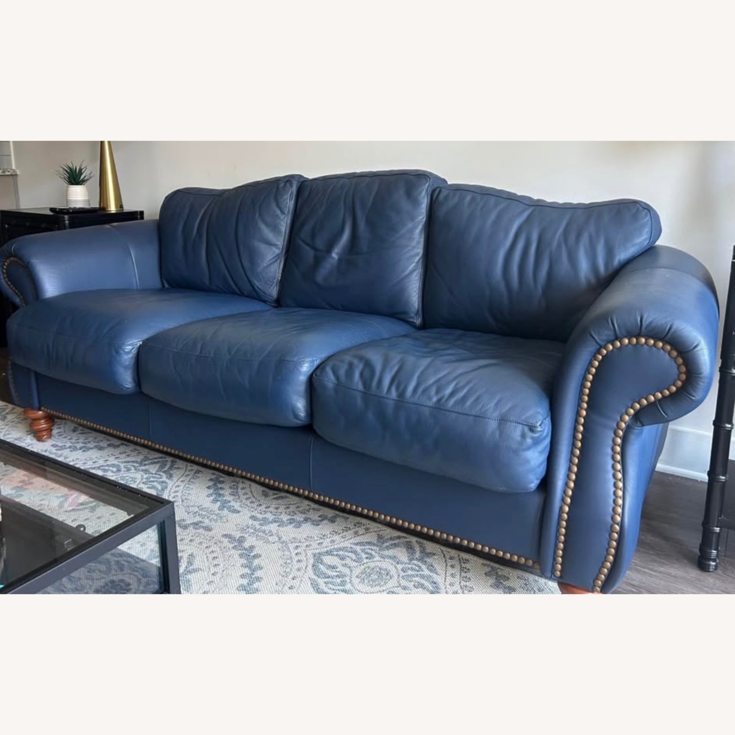 Blue Leather Couch - image-8