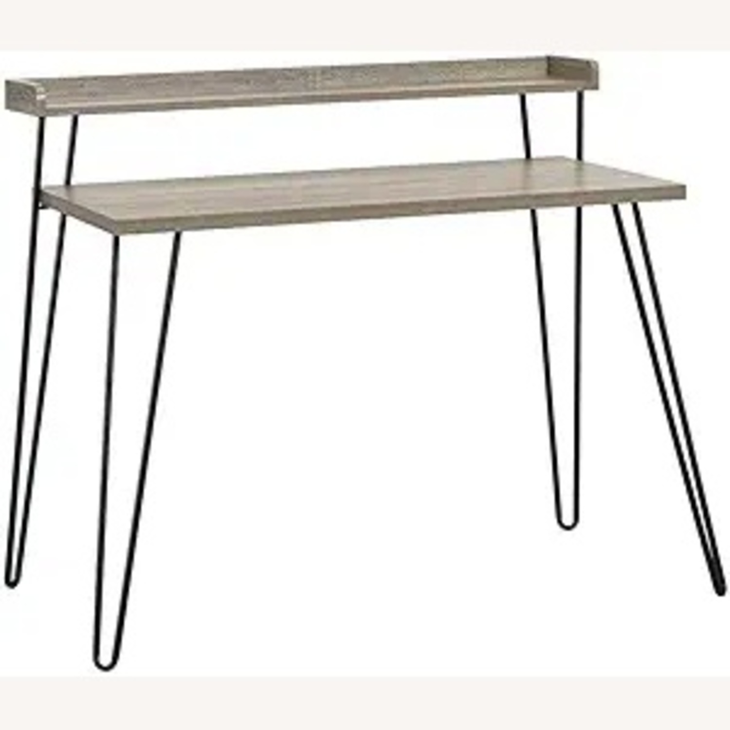 Haven Two Tier Retro Desk in Distressed Grey Oak - image-5