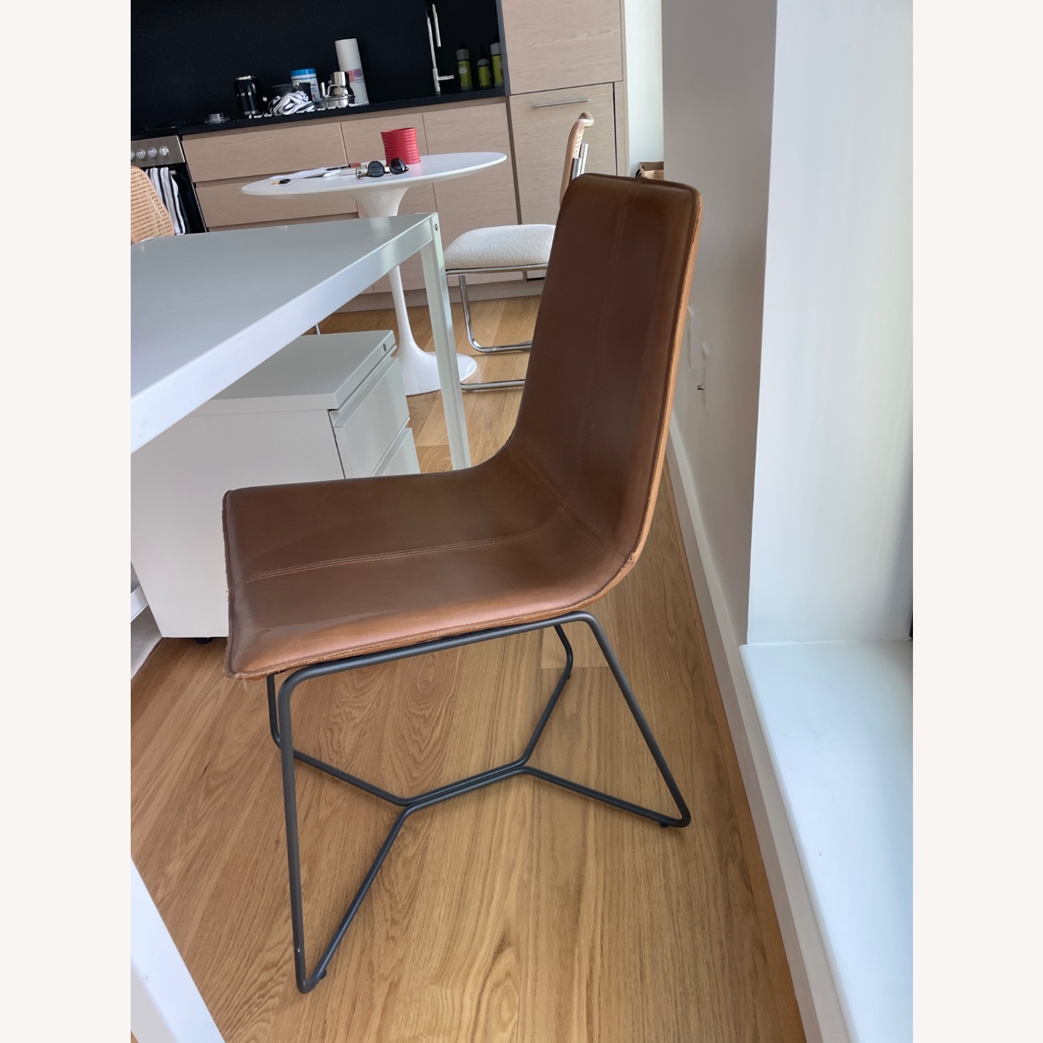 West Elm Slope Dining Chair in Leather - image-3