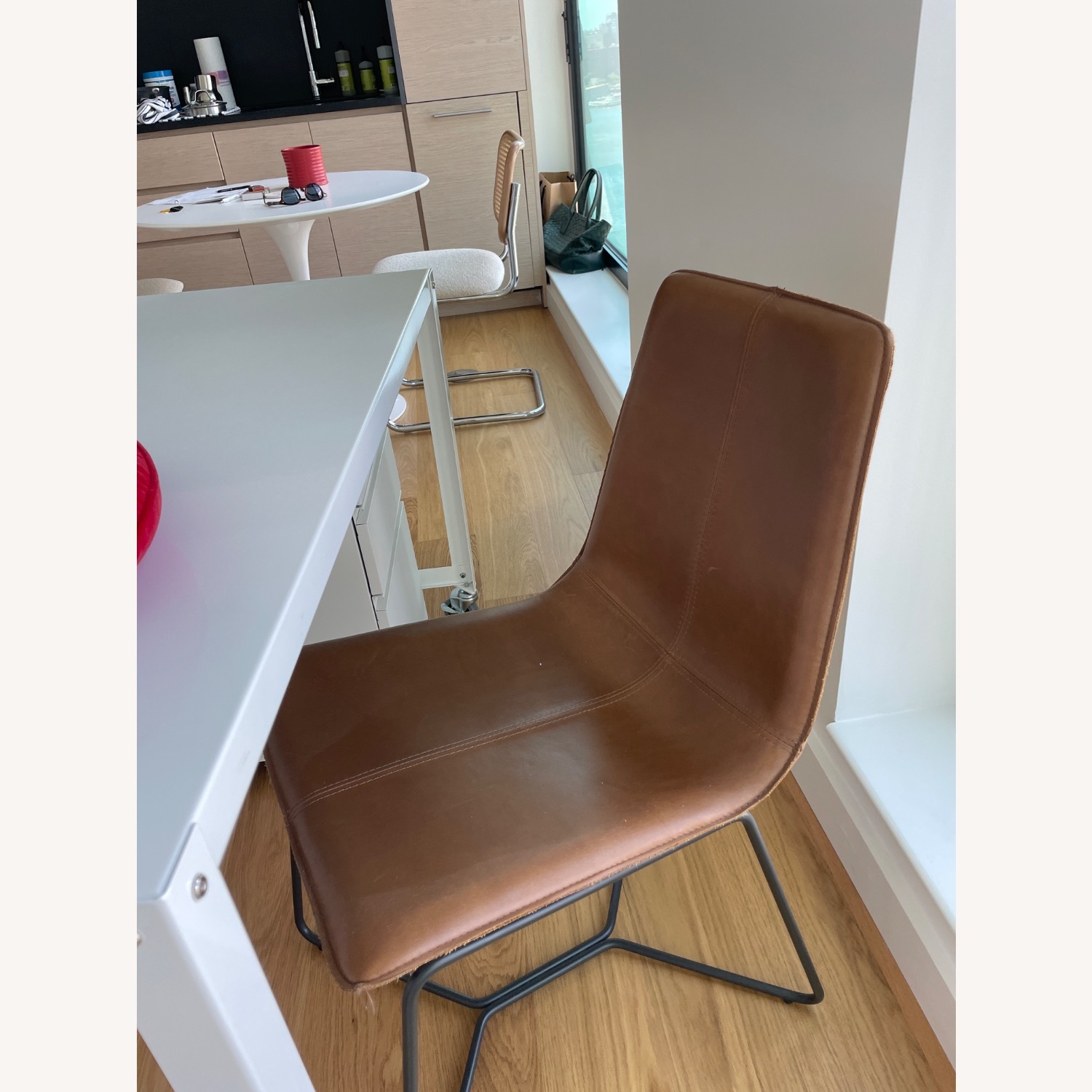 West Elm Slope Dining Chair in Leather - image-1