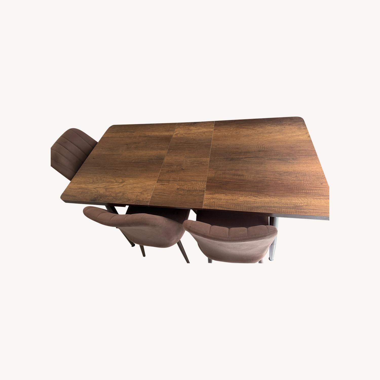 Wooden Extendable Dining Table Set with 3 Chairs - image-0