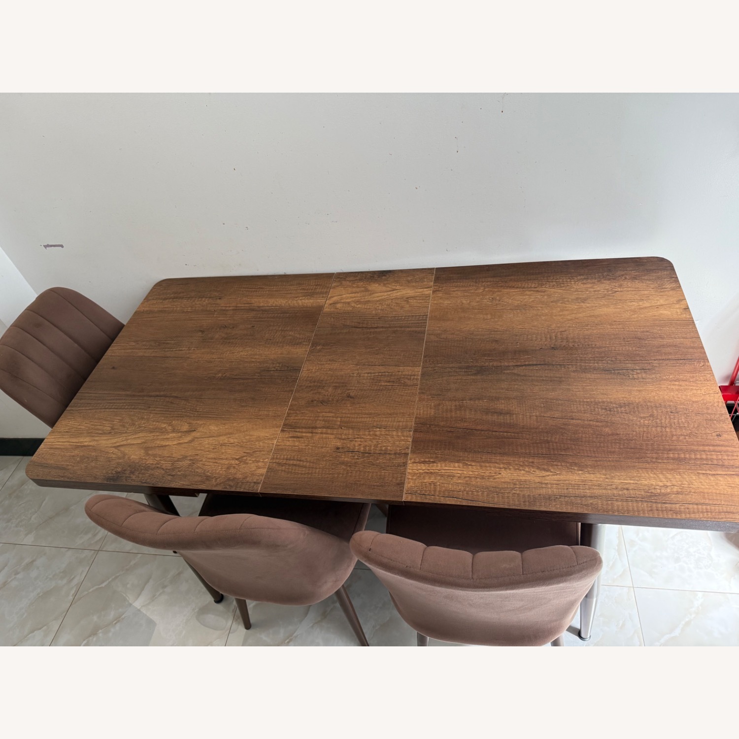 Wooden Extendable Dining Table Set with 3 Chairs - image-1