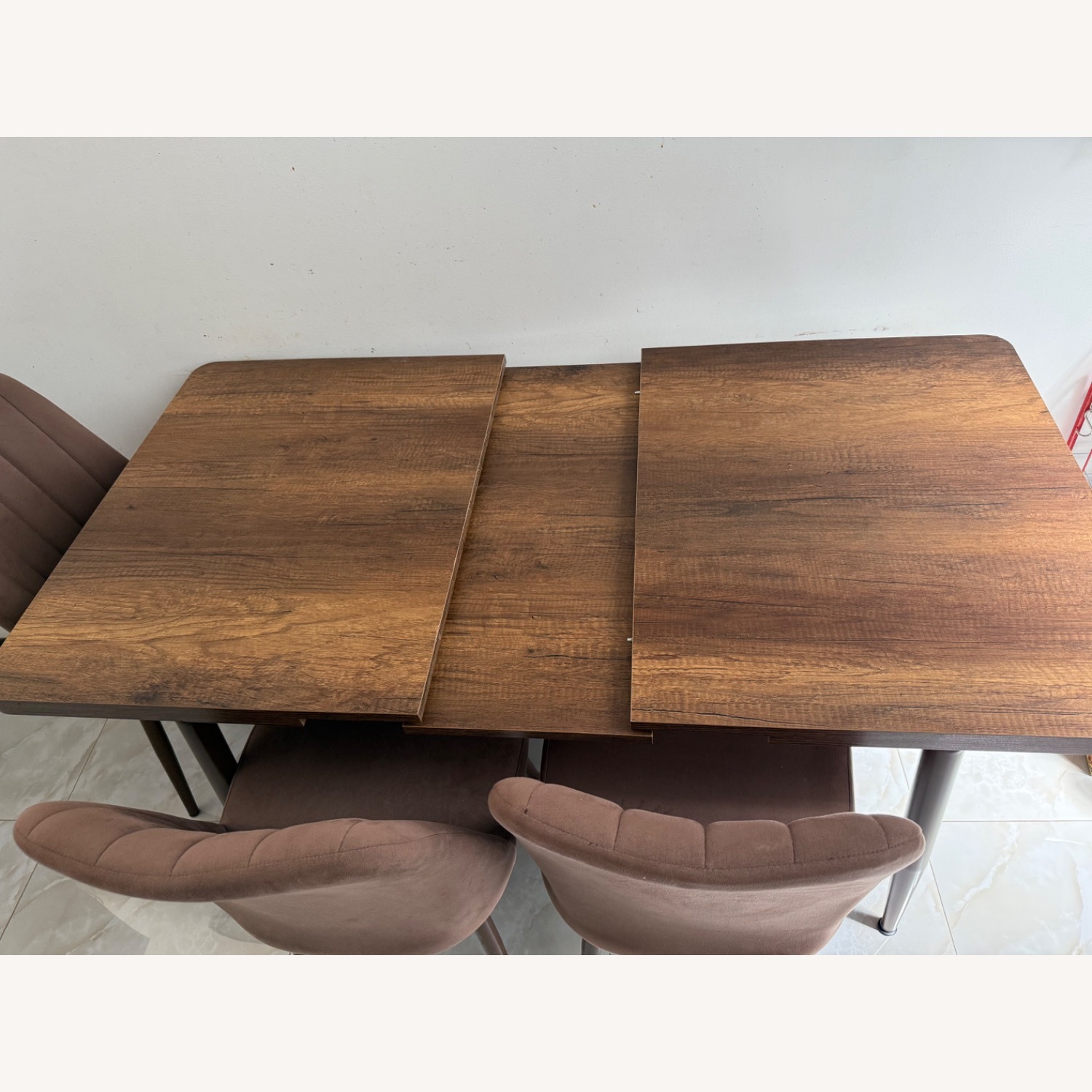 Wooden Extendable Dining Table Set with 3 Chairs - image-4