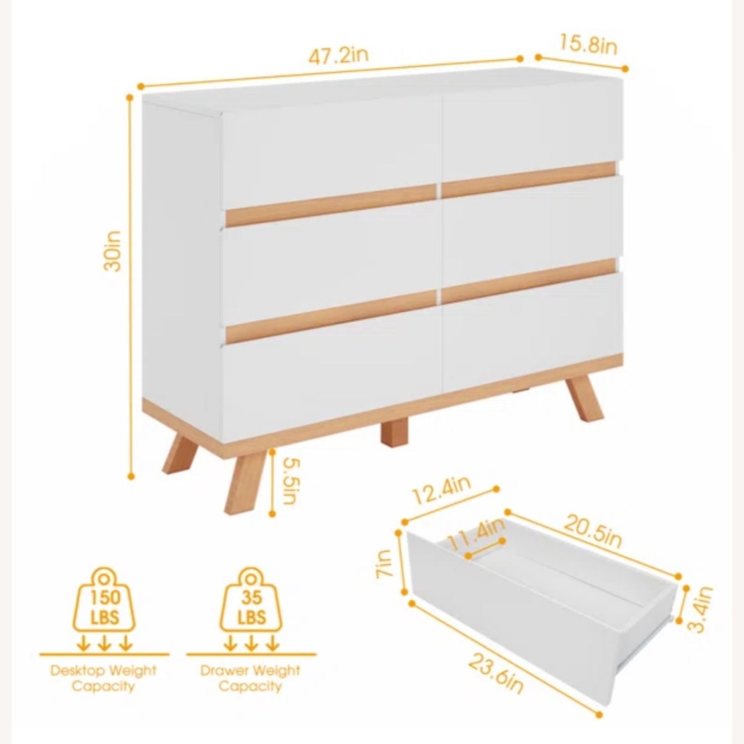 6 Drawer Dresser - image-3