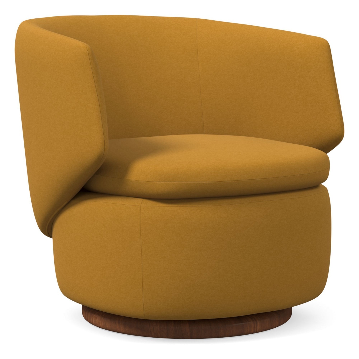 West Elm Crescent Yellow Swivel Chair - image-5