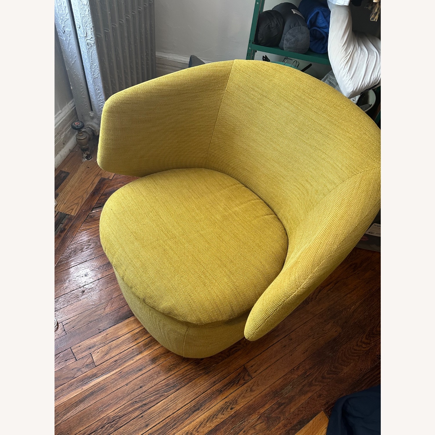 West Elm Crescent Yellow Swivel Chair - image-1