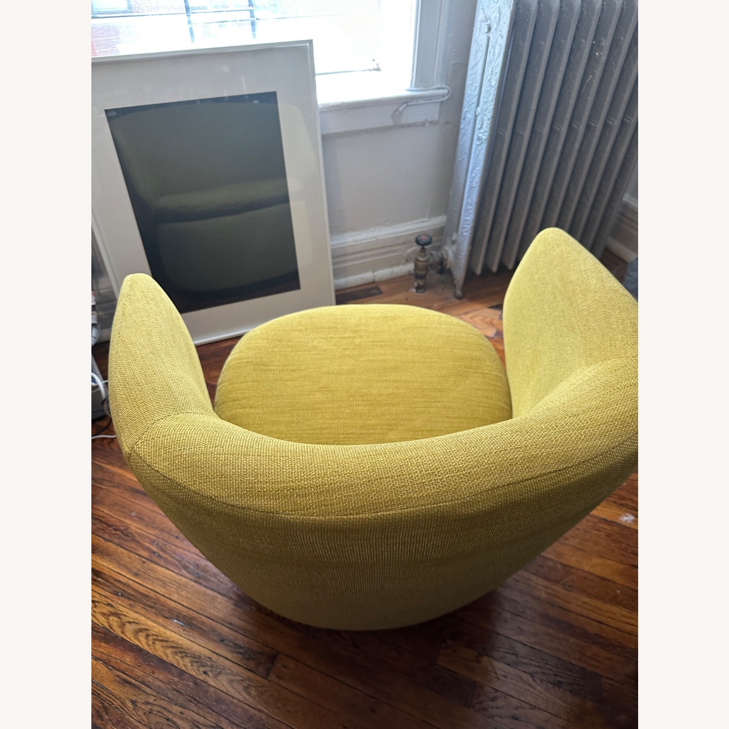 West Elm Crescent Yellow Swivel Chair - image-4