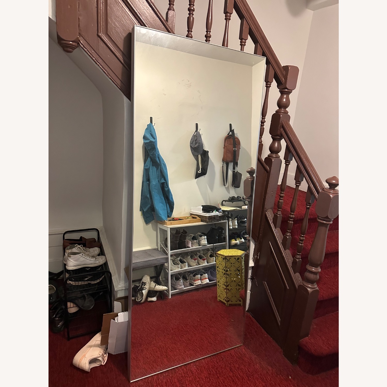 CB2 Infinity Modern Black Full-Length Floor Mirror 32"x76" - image-2