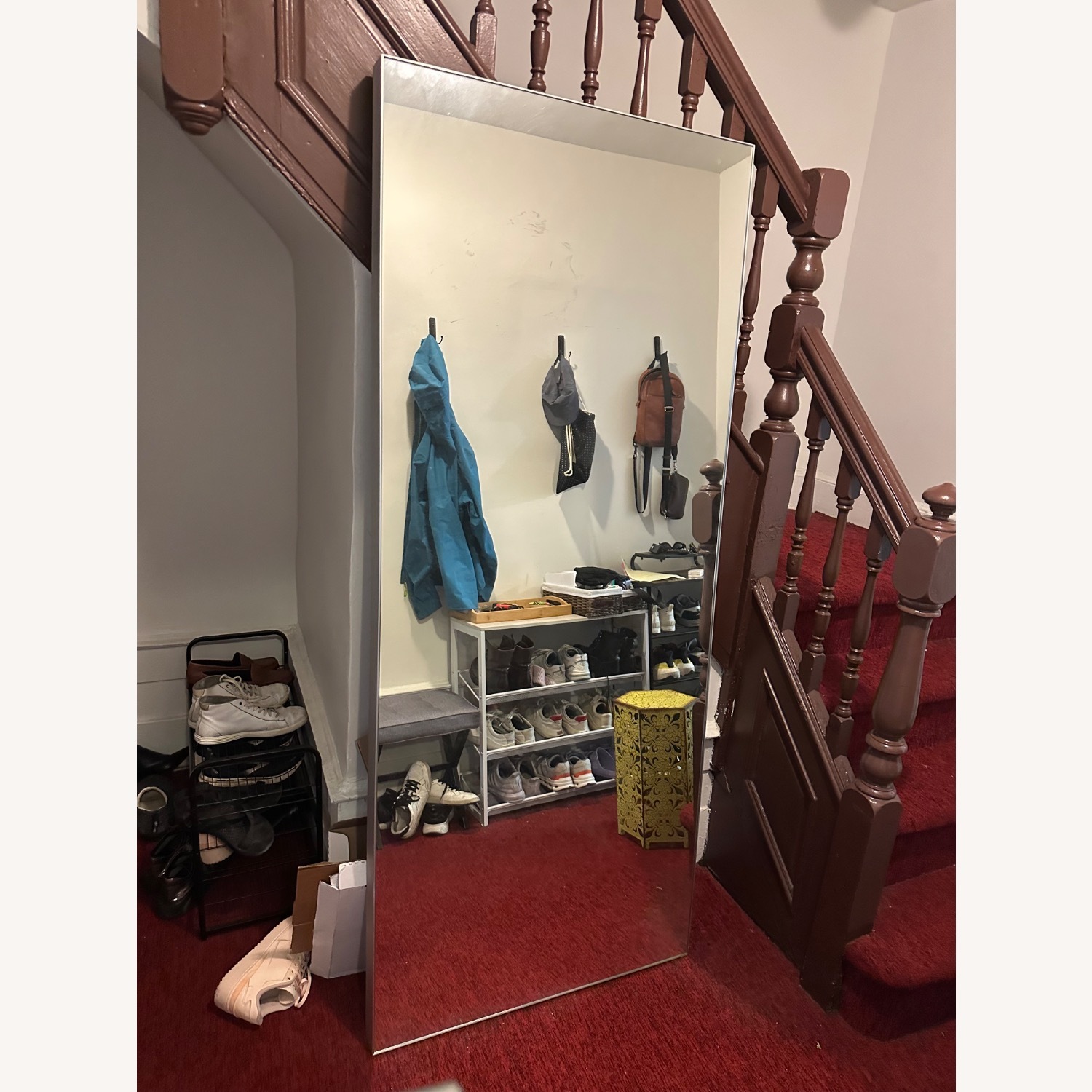 CB2 Infinity Modern Black Full-Length Floor Mirror 32"x76" - image-1