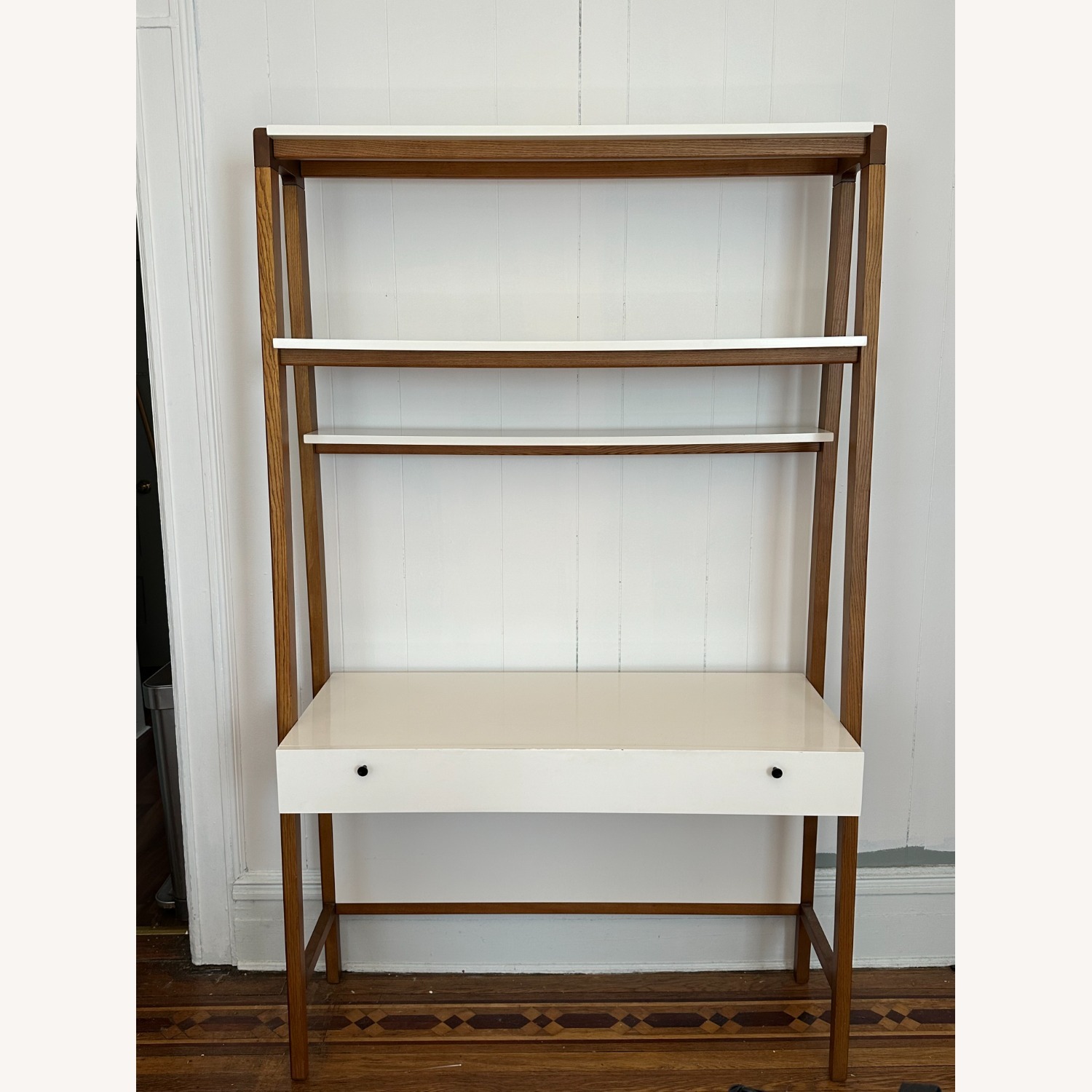 West Elm Modern Wall Desk, Pecan/White - image-2