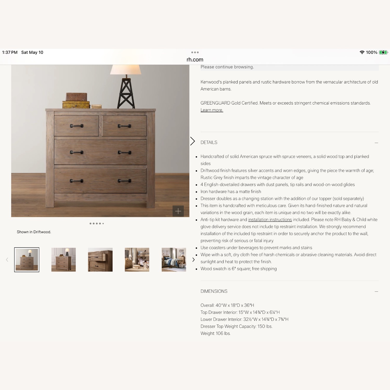 Restoration Hardware Set of 2 Dressers - image-2