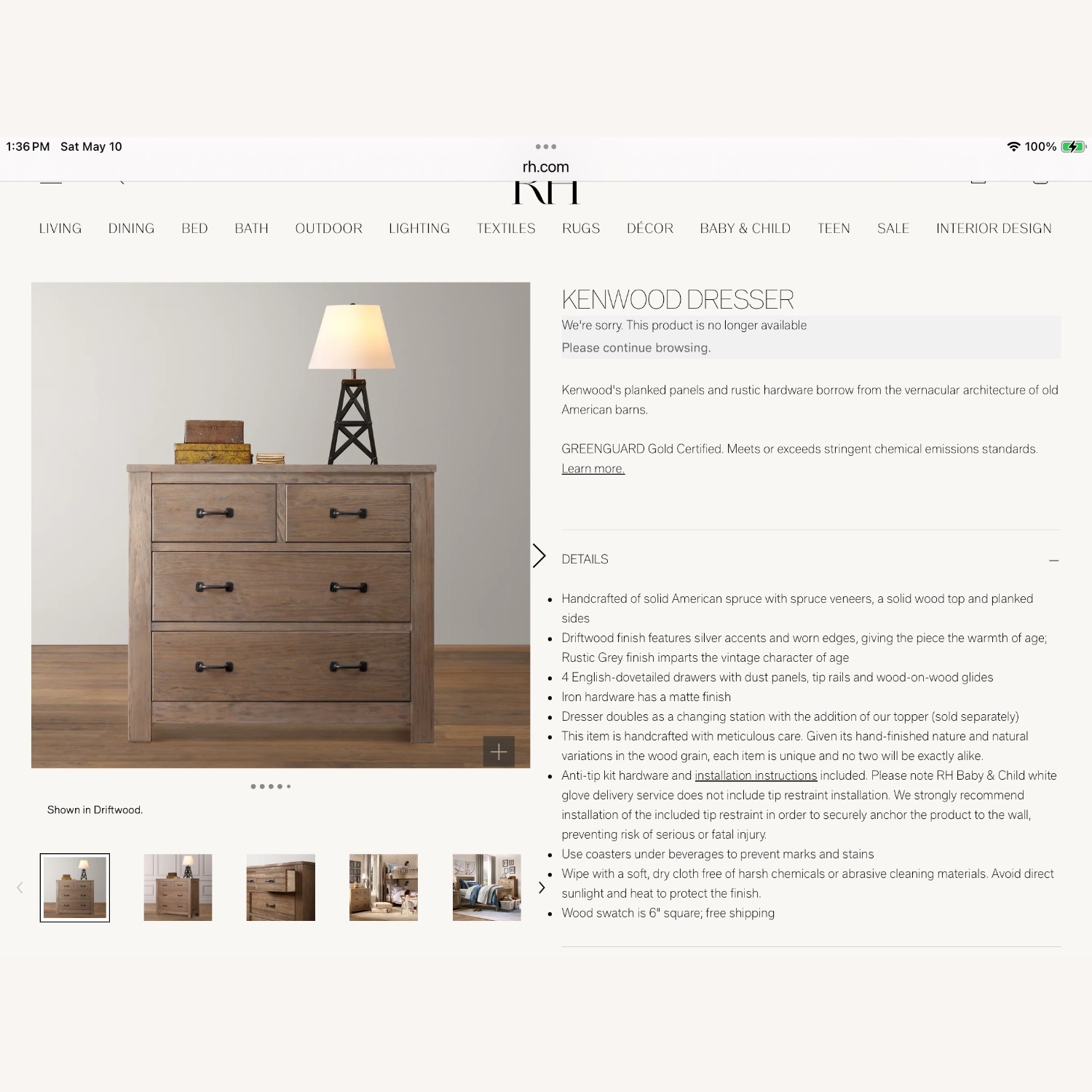 Restoration Hardware Set of 2 Dressers - image-3