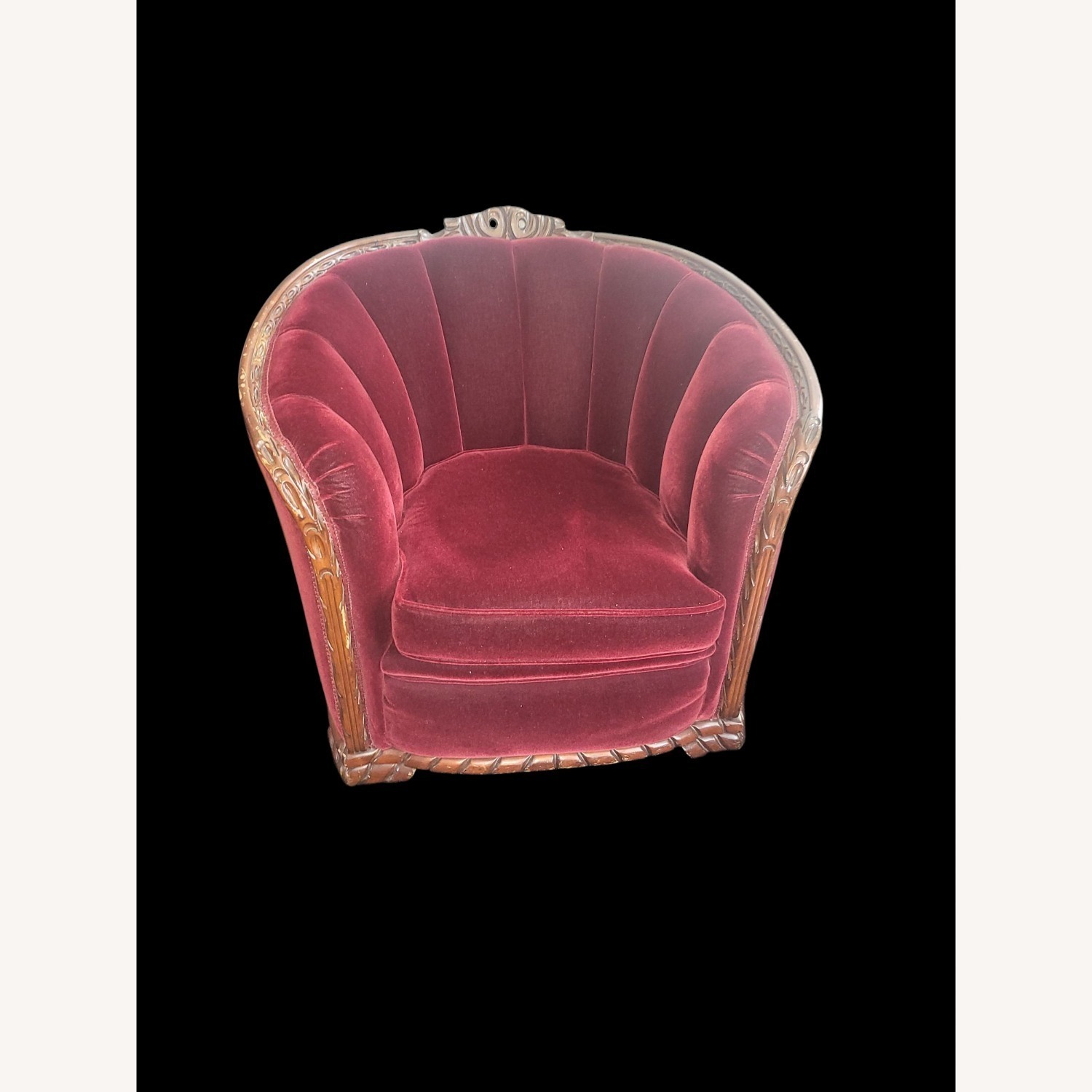 Maroon Vintage Victorian Chair - image-1
