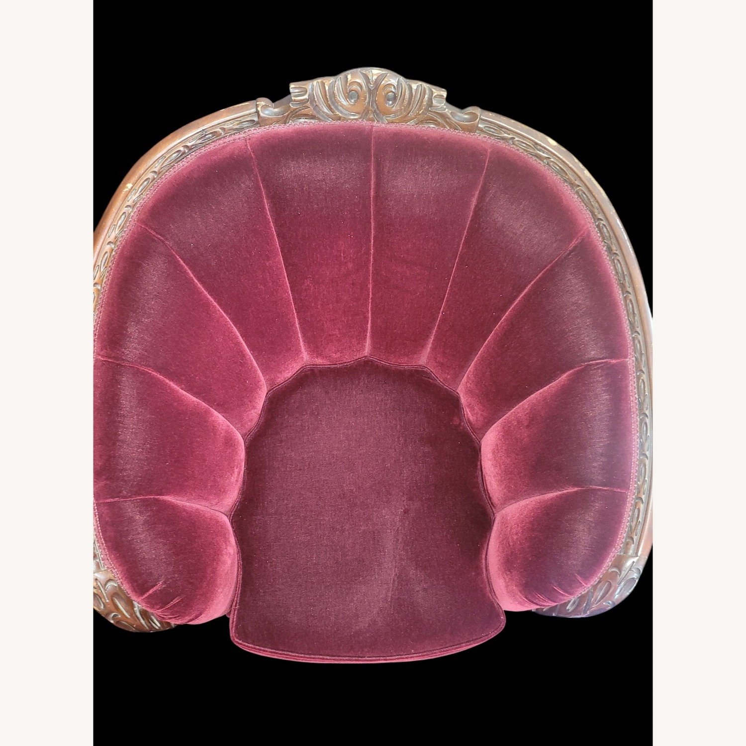 Maroon Vintage Victorian Chair - image-2