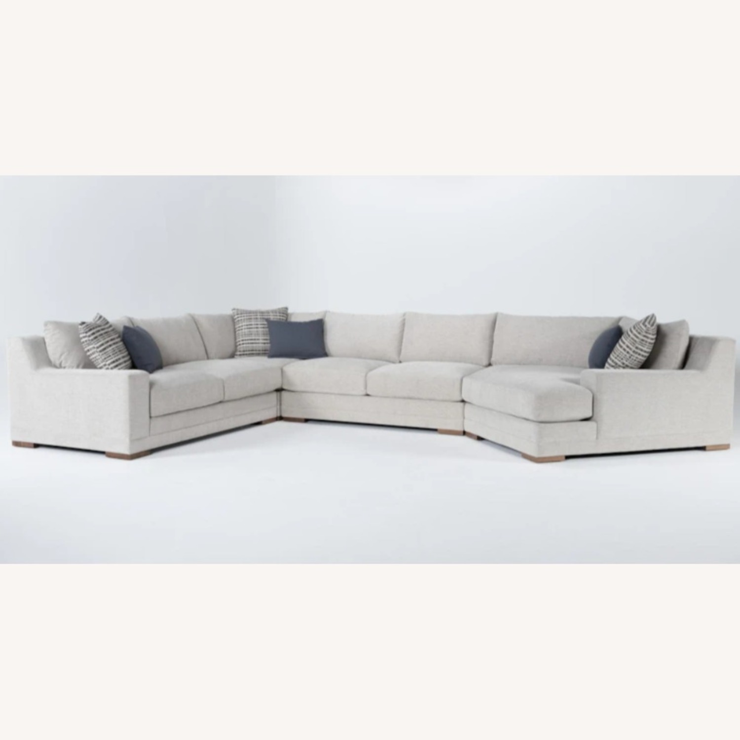  Living Spaces 4 Piece Sectional with Cuddler Seat - image-1