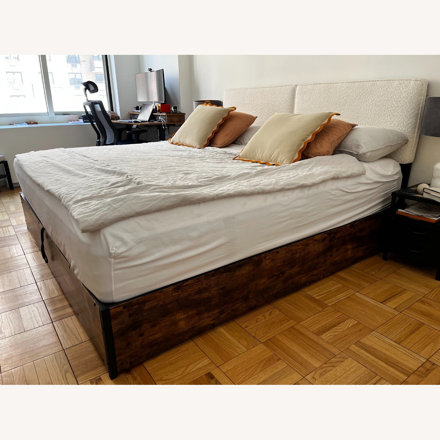 Lift Up Storage Bed with Wooden Slats Support - image-2