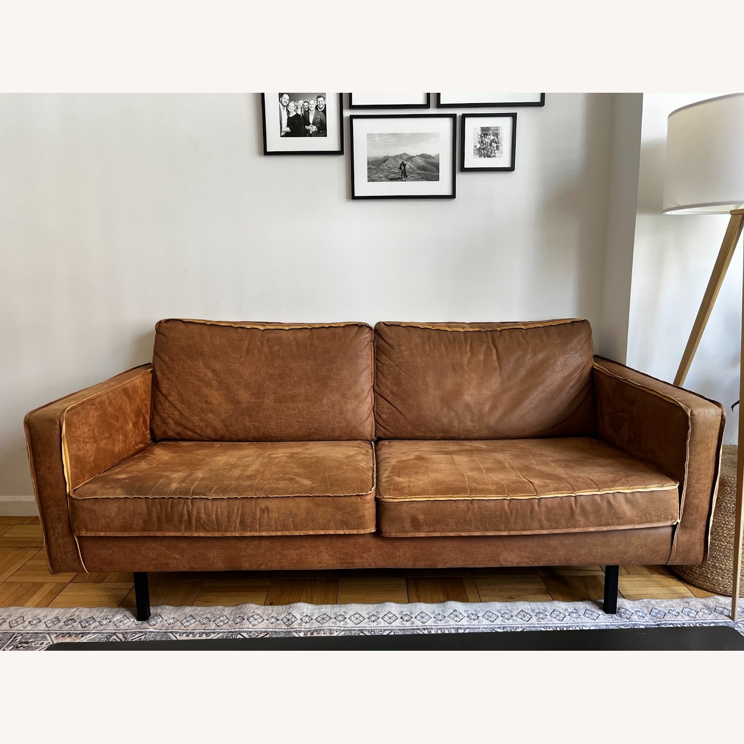 Brown Leather Sofa Three Seats - image-2