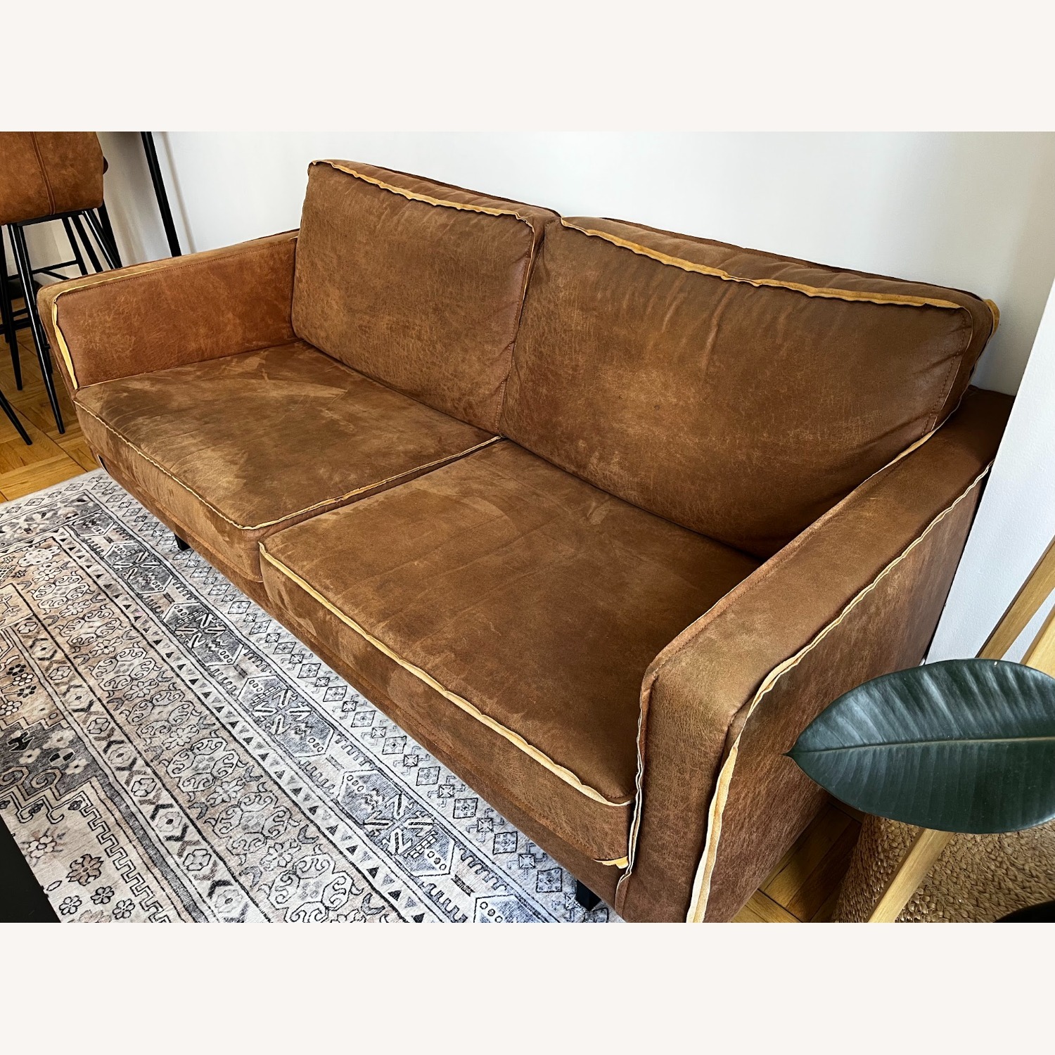 Brown Leather Sofa Three Seats - image-4