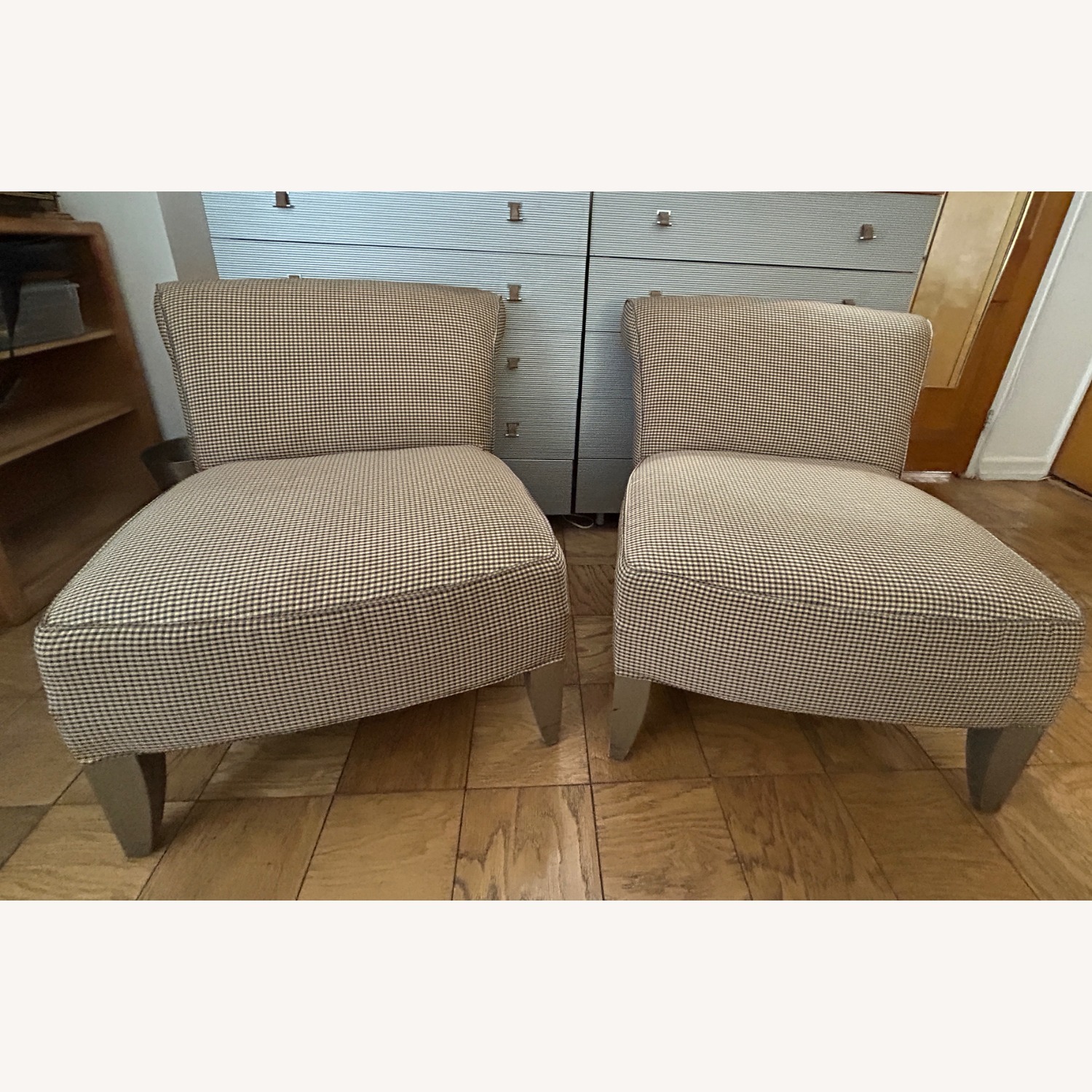 Ethan Allan Pair of Vintage Slipper Chairs - image-1