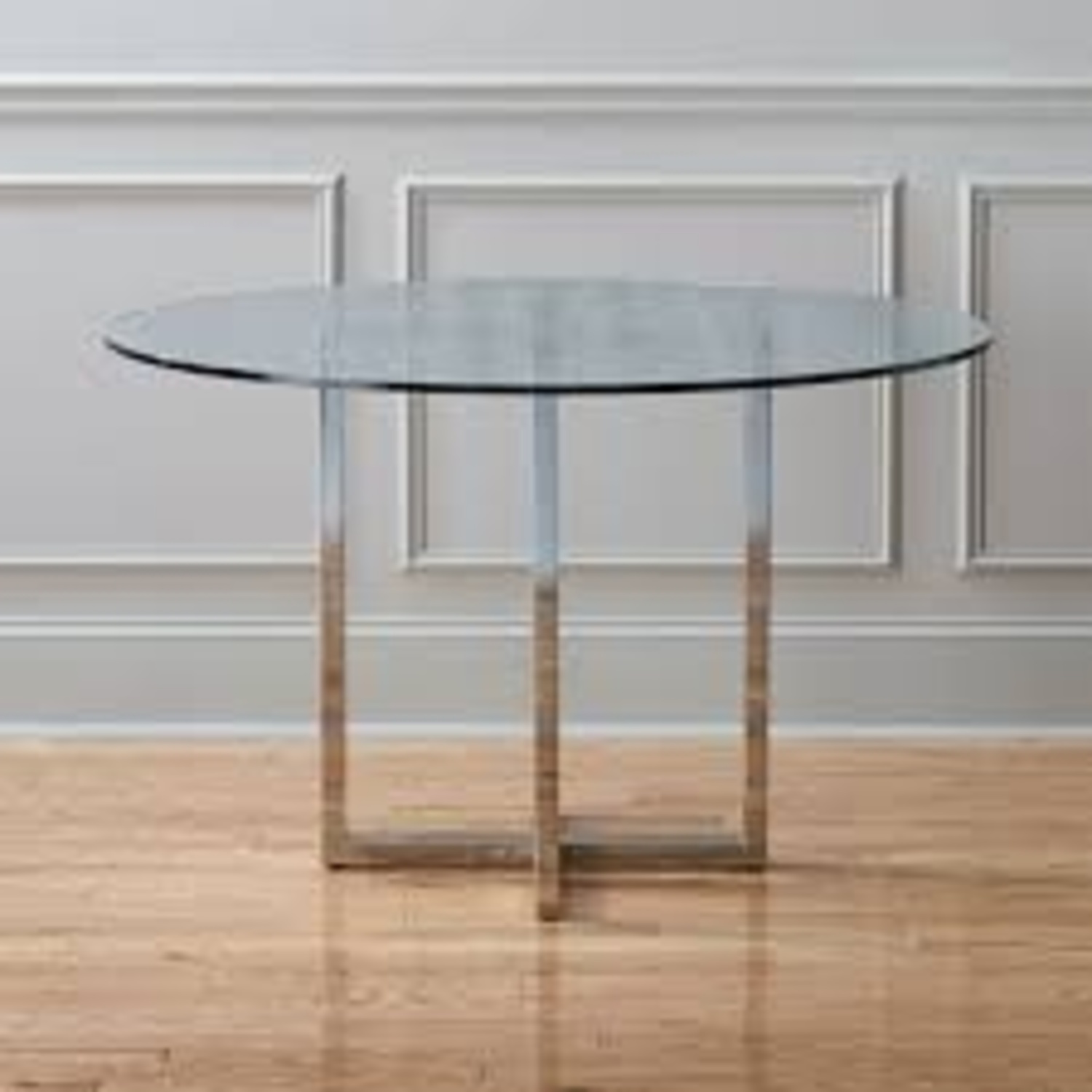 CB2 Silverado 47" Round Chrome Dining Table - image-4