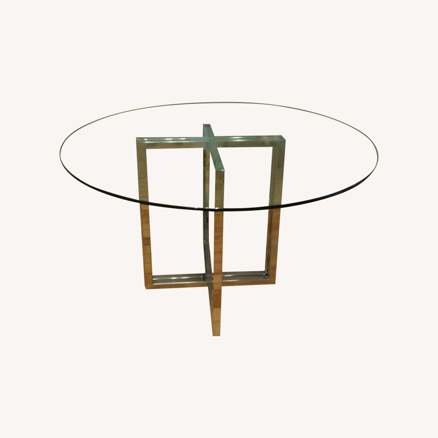 CB2 Silverado 47" Round Chrome Dining Table - image-0