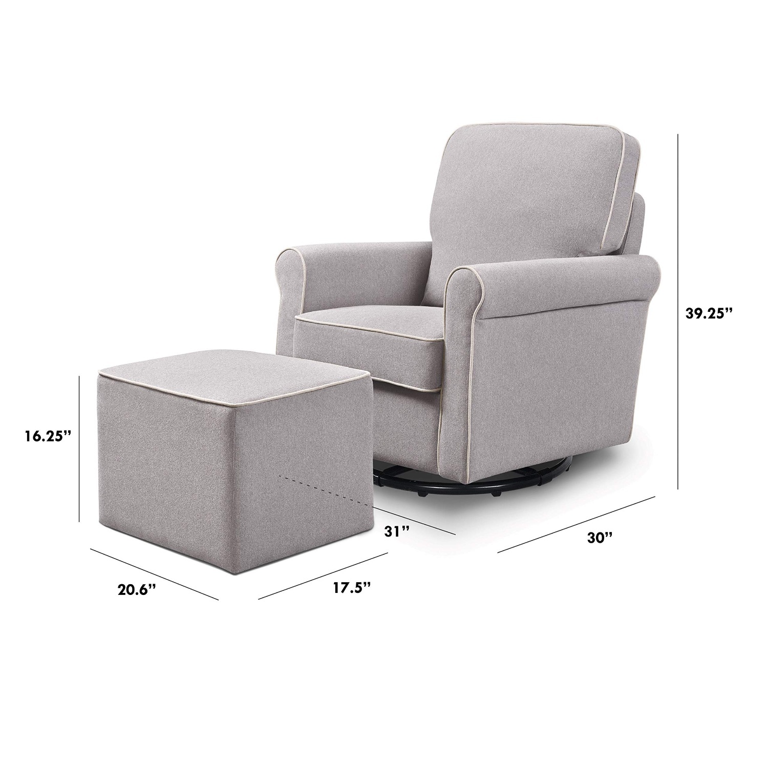 Da Vinci Maya Swivel Glider with ottoman  - image-5