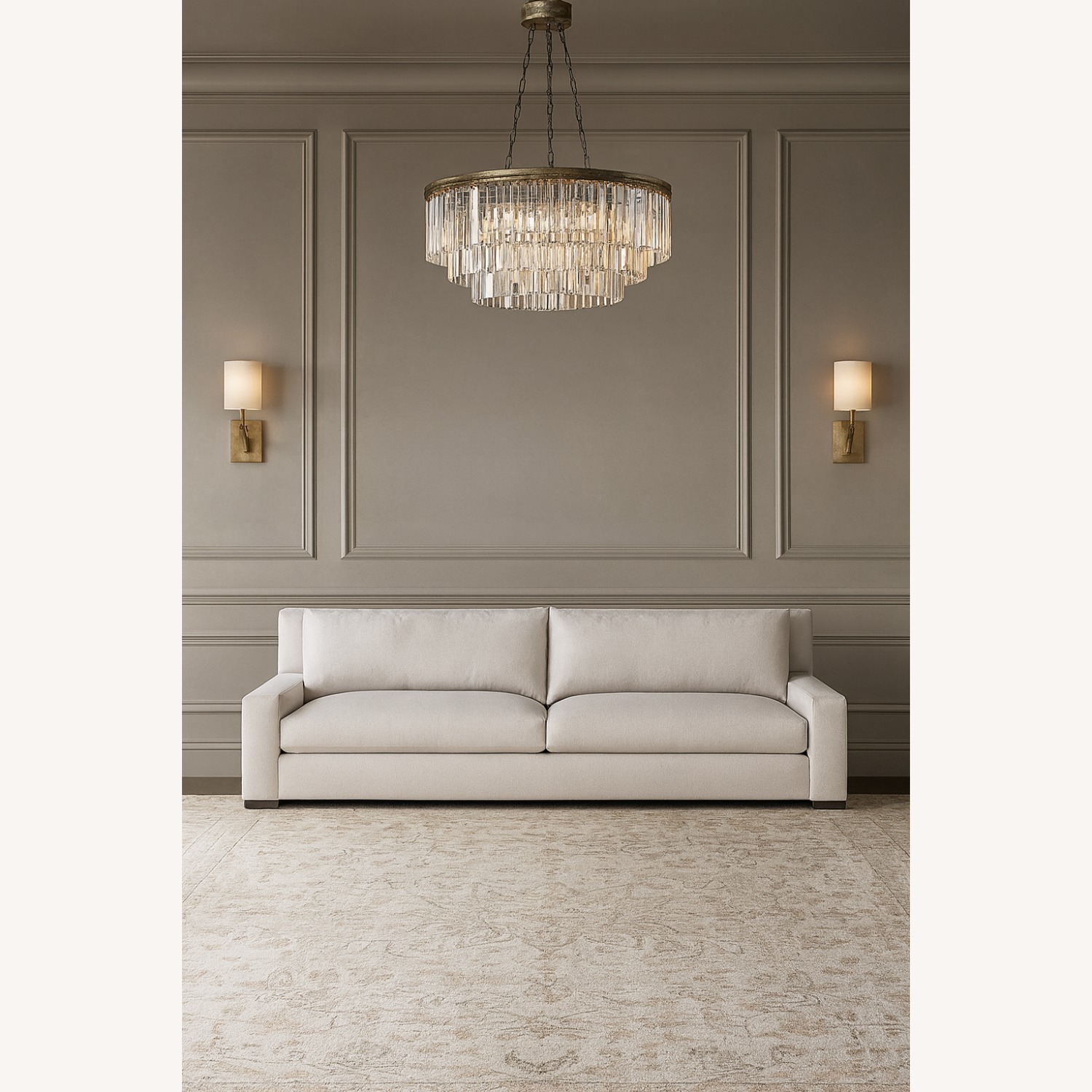 Restoration Hardware Parisian Track Arm Sofa Luxe 9' Wool - image-0