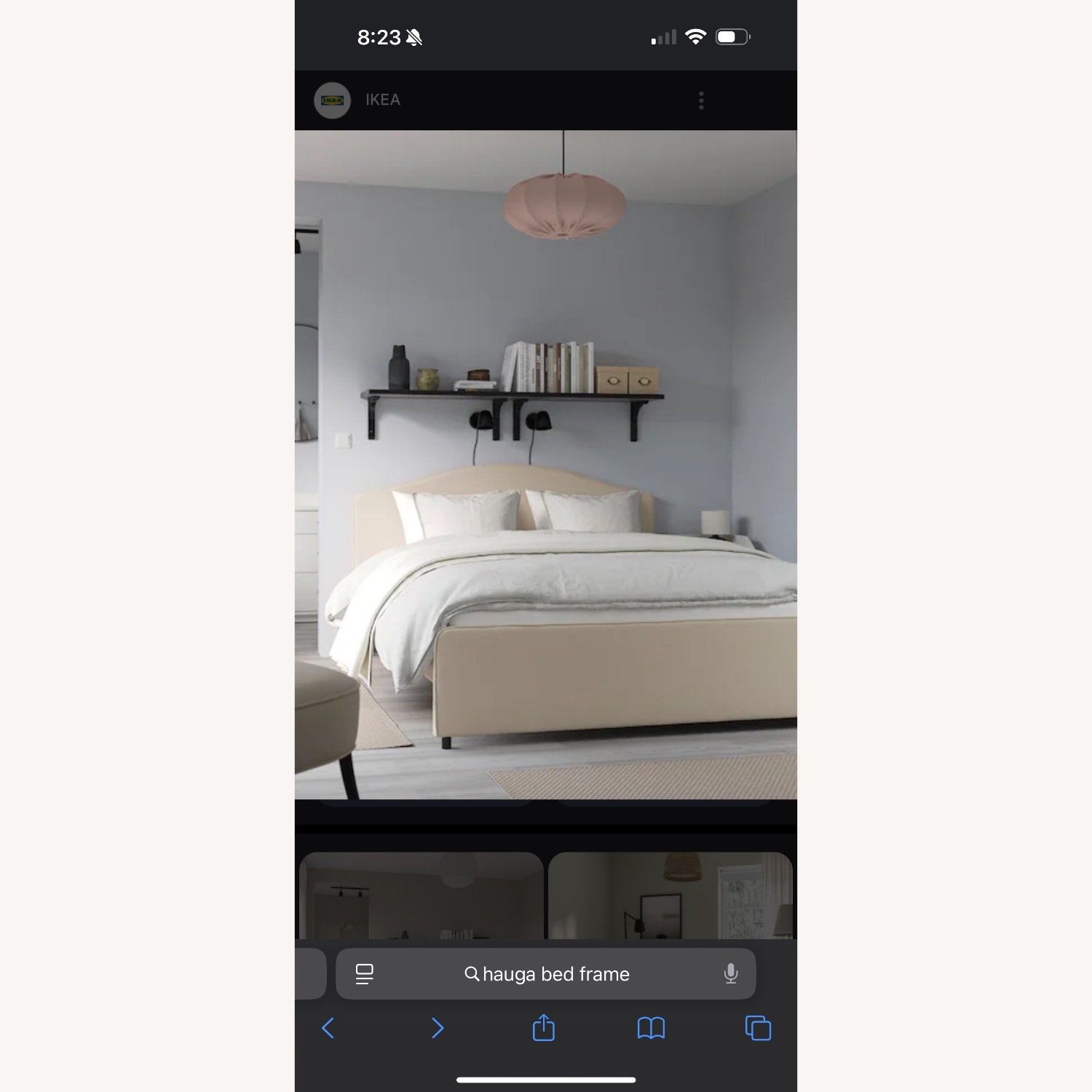 IKEA RAMNEFJÄLL Bed Frame Full Size 2 Storage Boxes - image-1