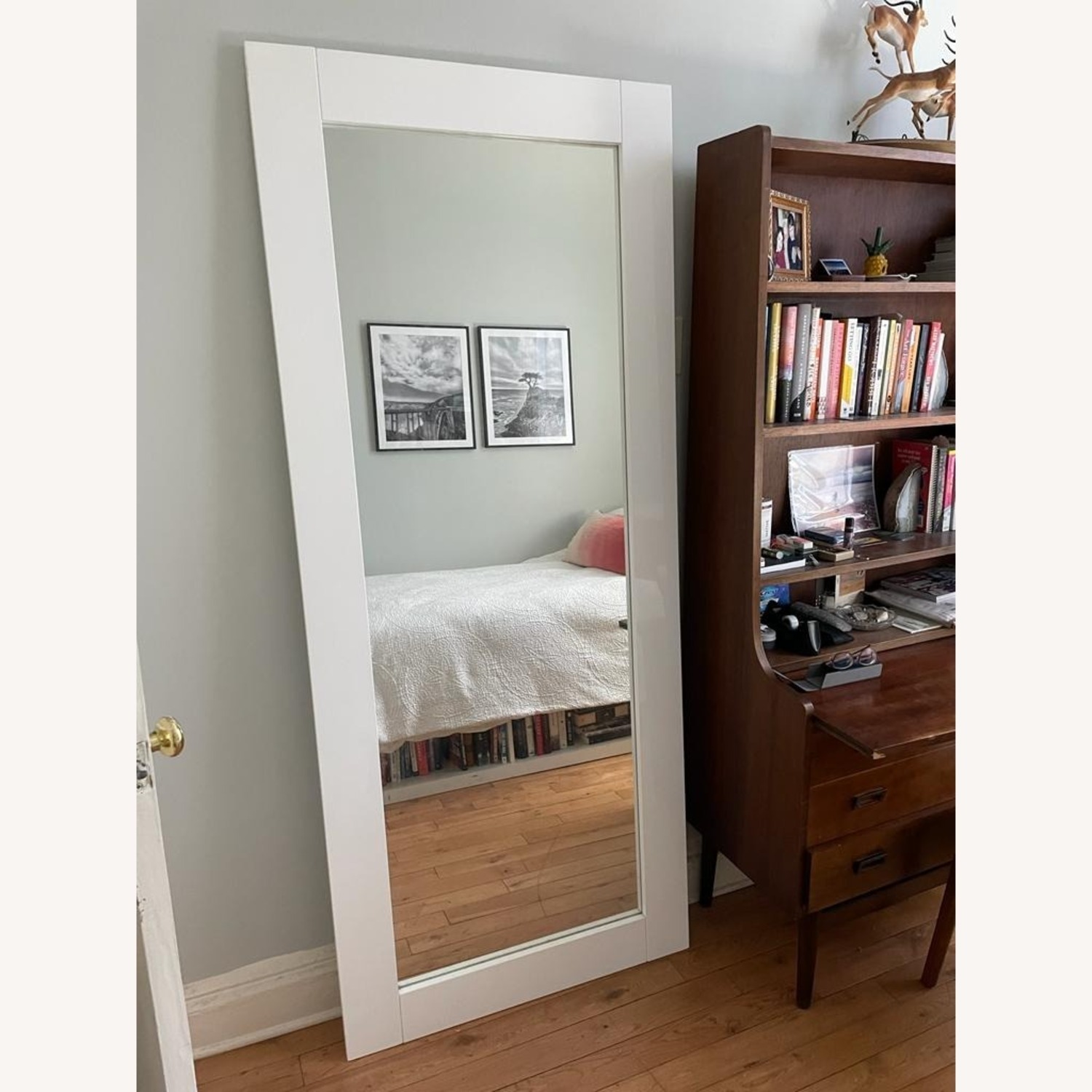 West Elm Parson Leaning White Floor Mirror - image-1