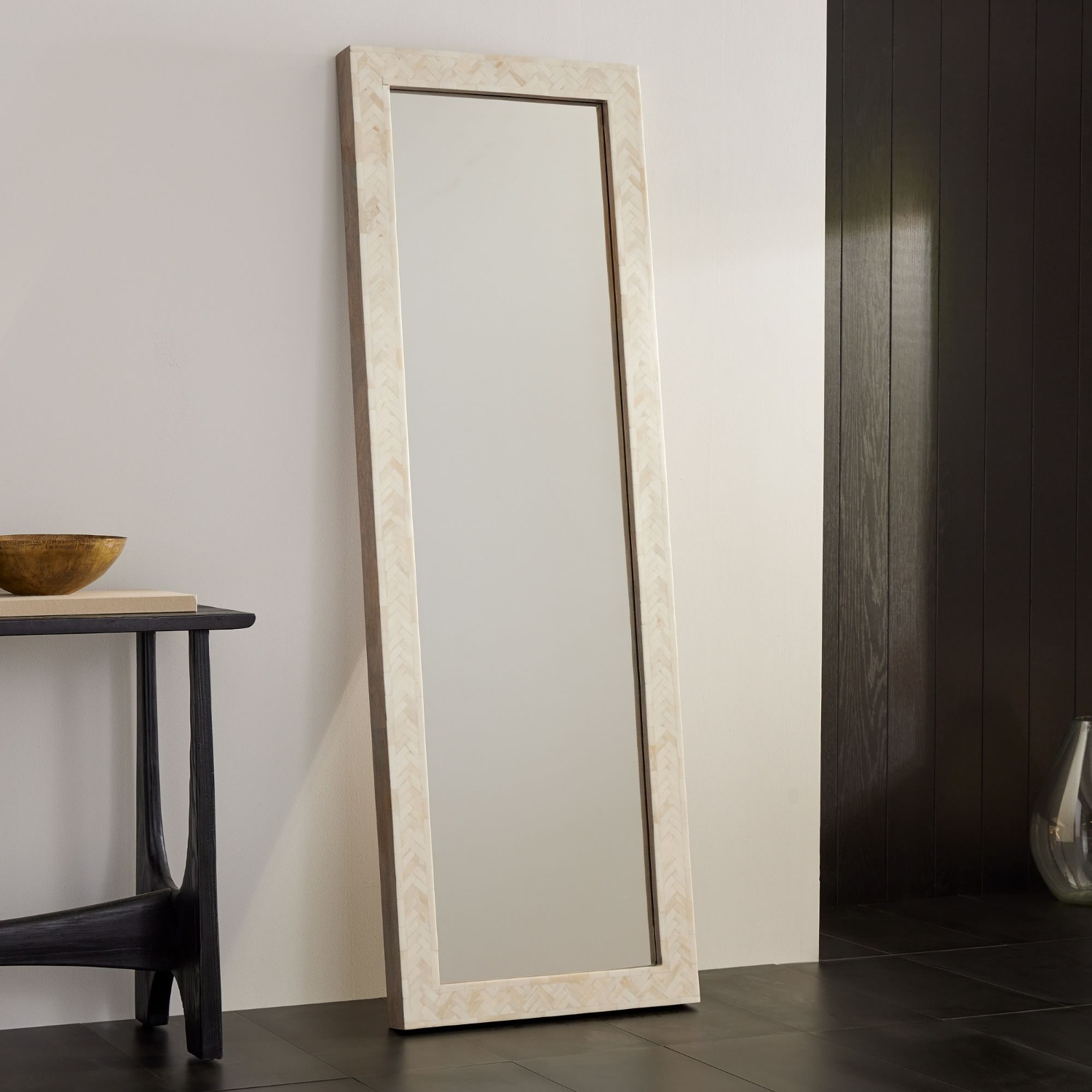 West Elm Parson Leaning White Floor Mirror - image-0