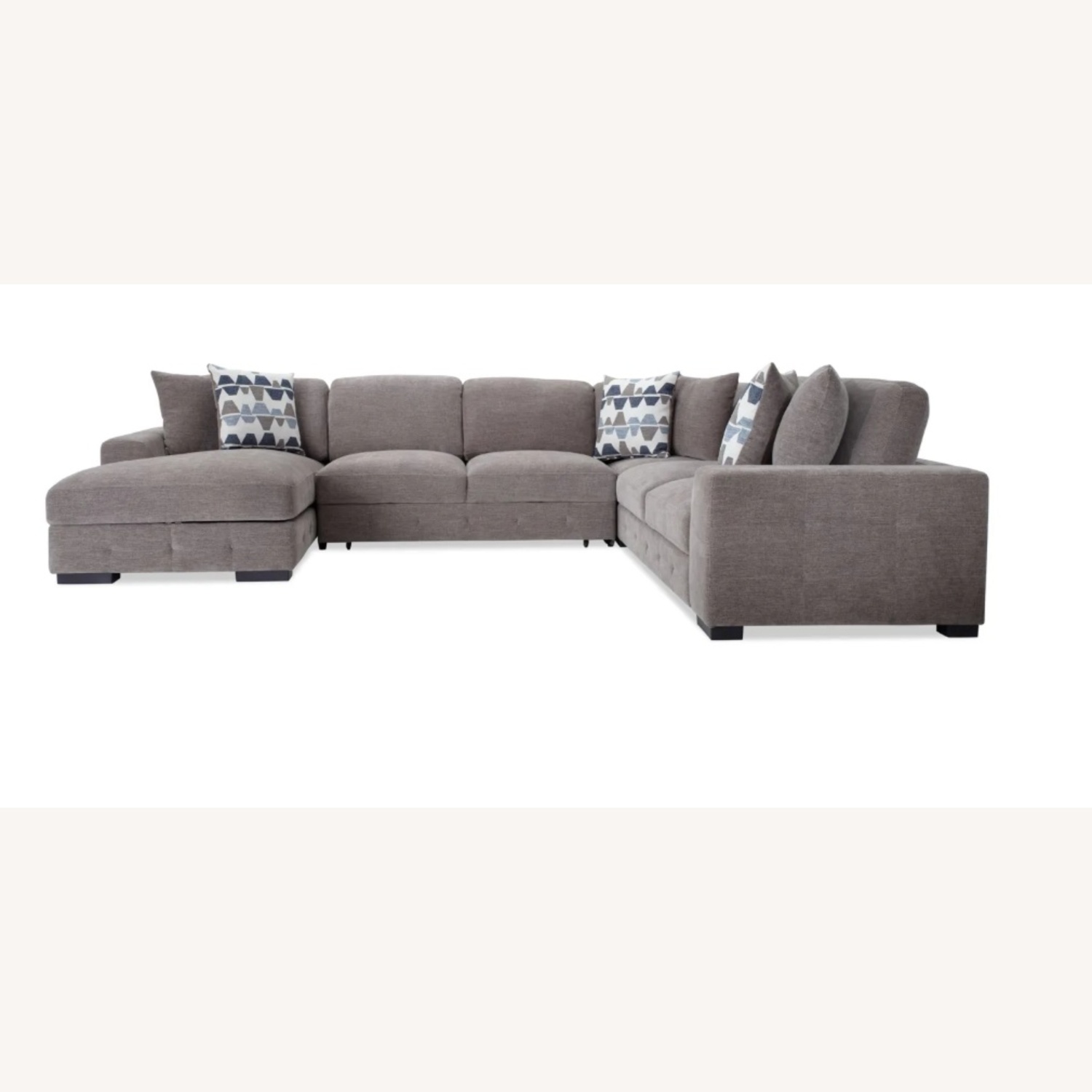 Playground Gray 145'' 4 Piece Left Arm Facing Pop-Up Sleeper Chaise Sectional - image-7