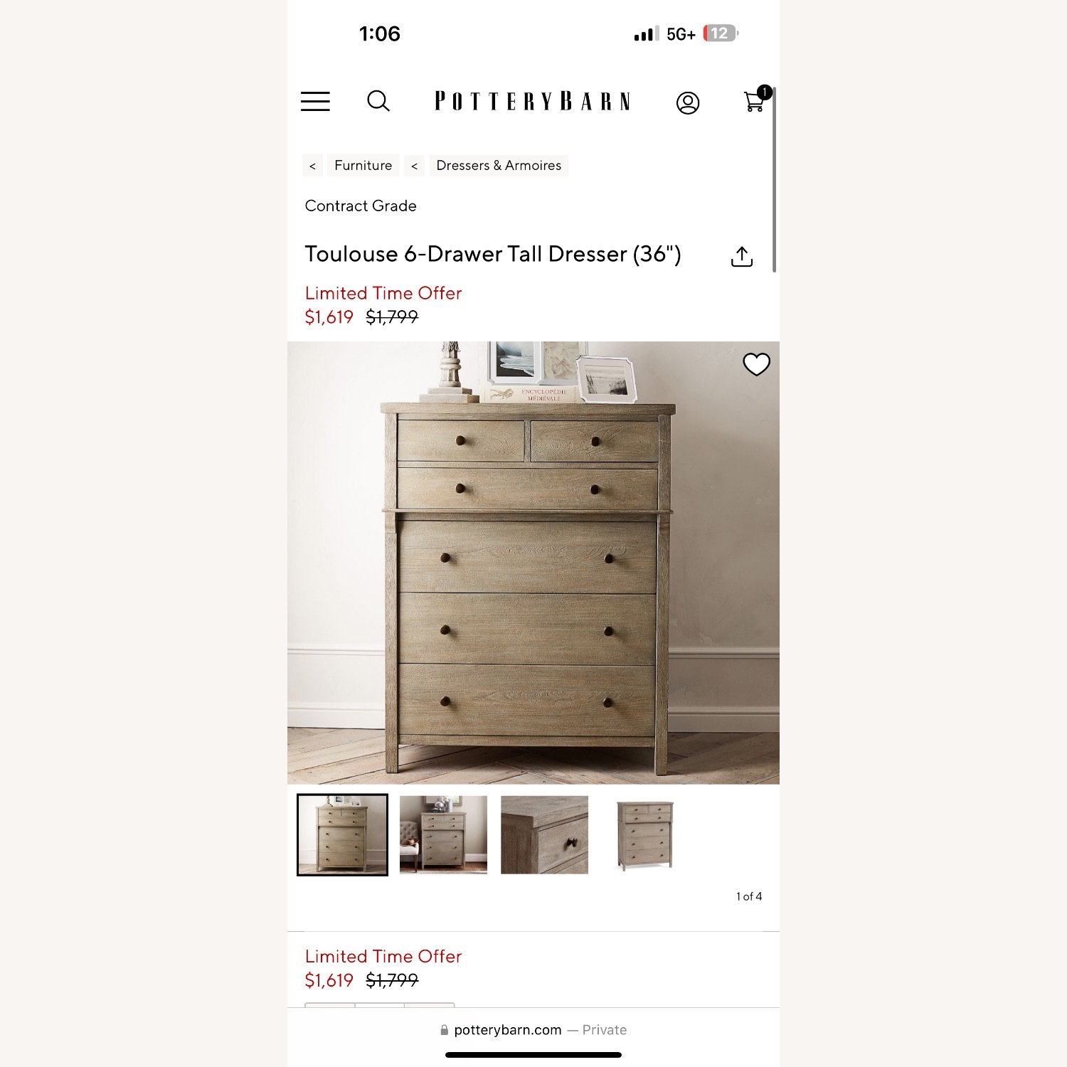 Pottery Barn Toulouse Dresser - image-10