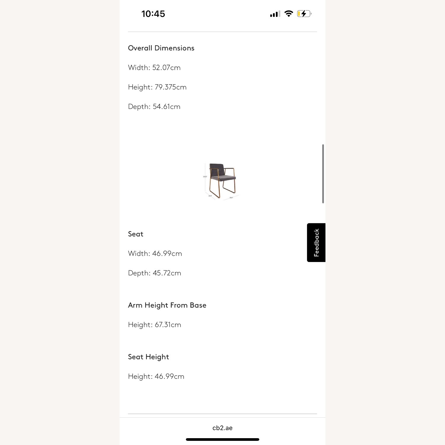 CB2 Rouka Chair Gray x2 Chairs - image-2