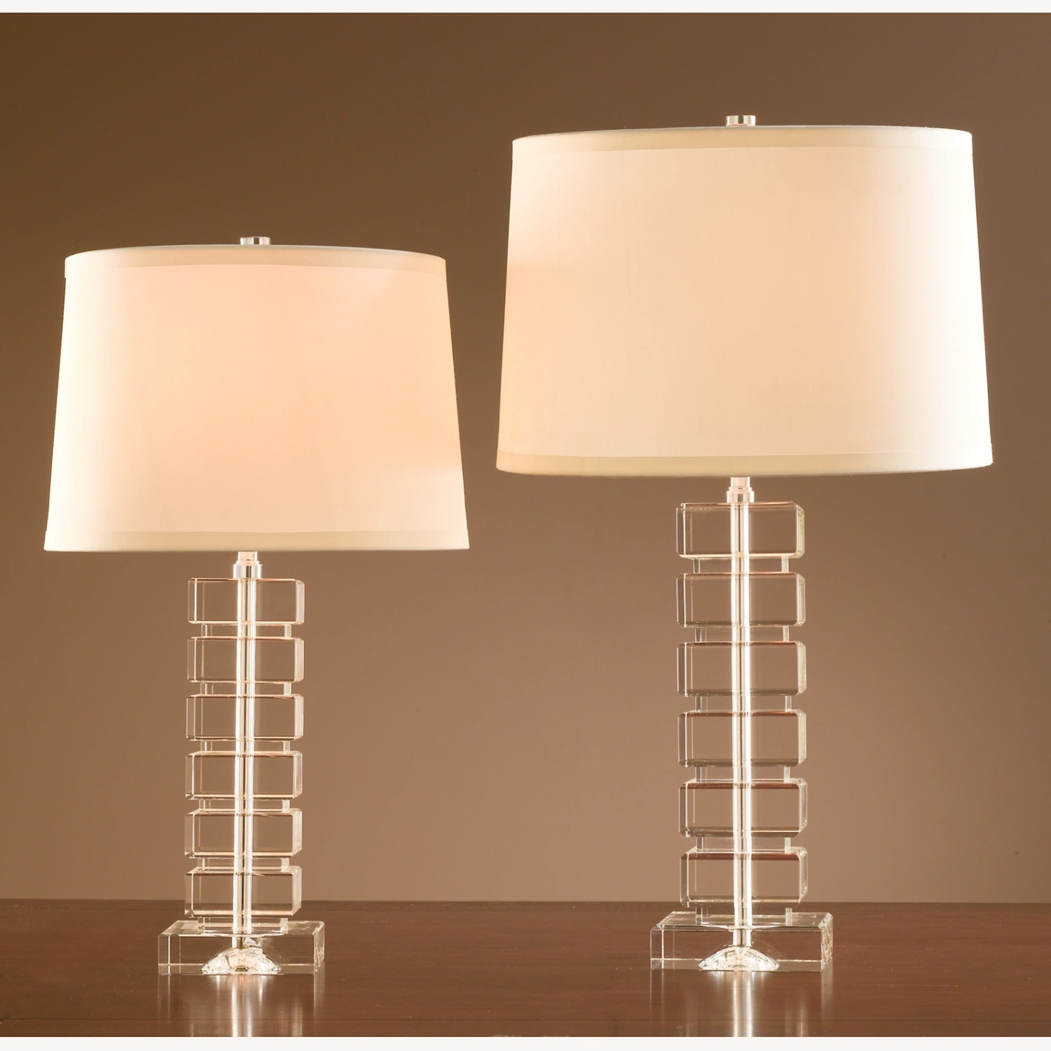 Restoration Hardware Stacked Crystal Block Table Lamp - image-0