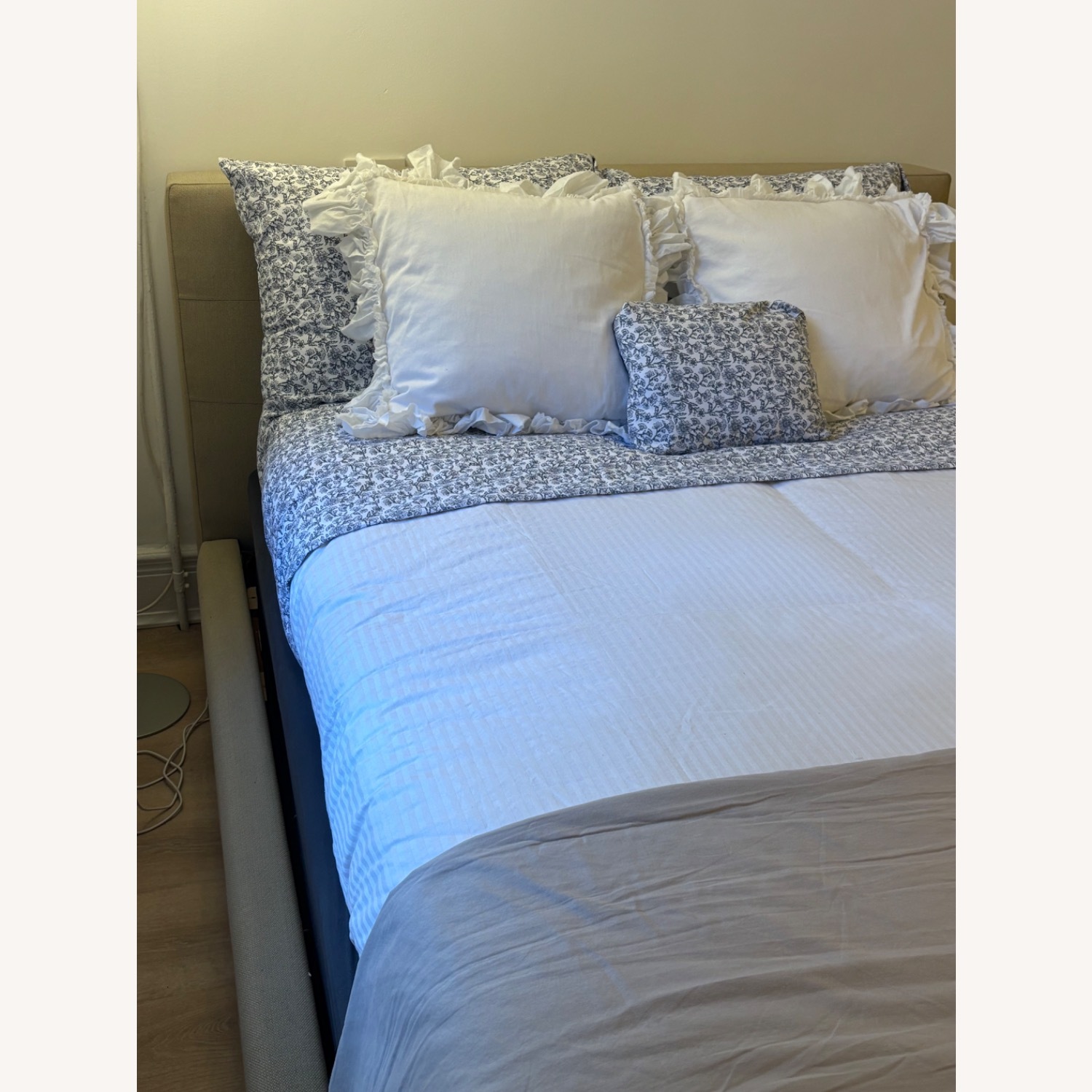 Crate & Barrel Upholstered Queen Bed - image-4