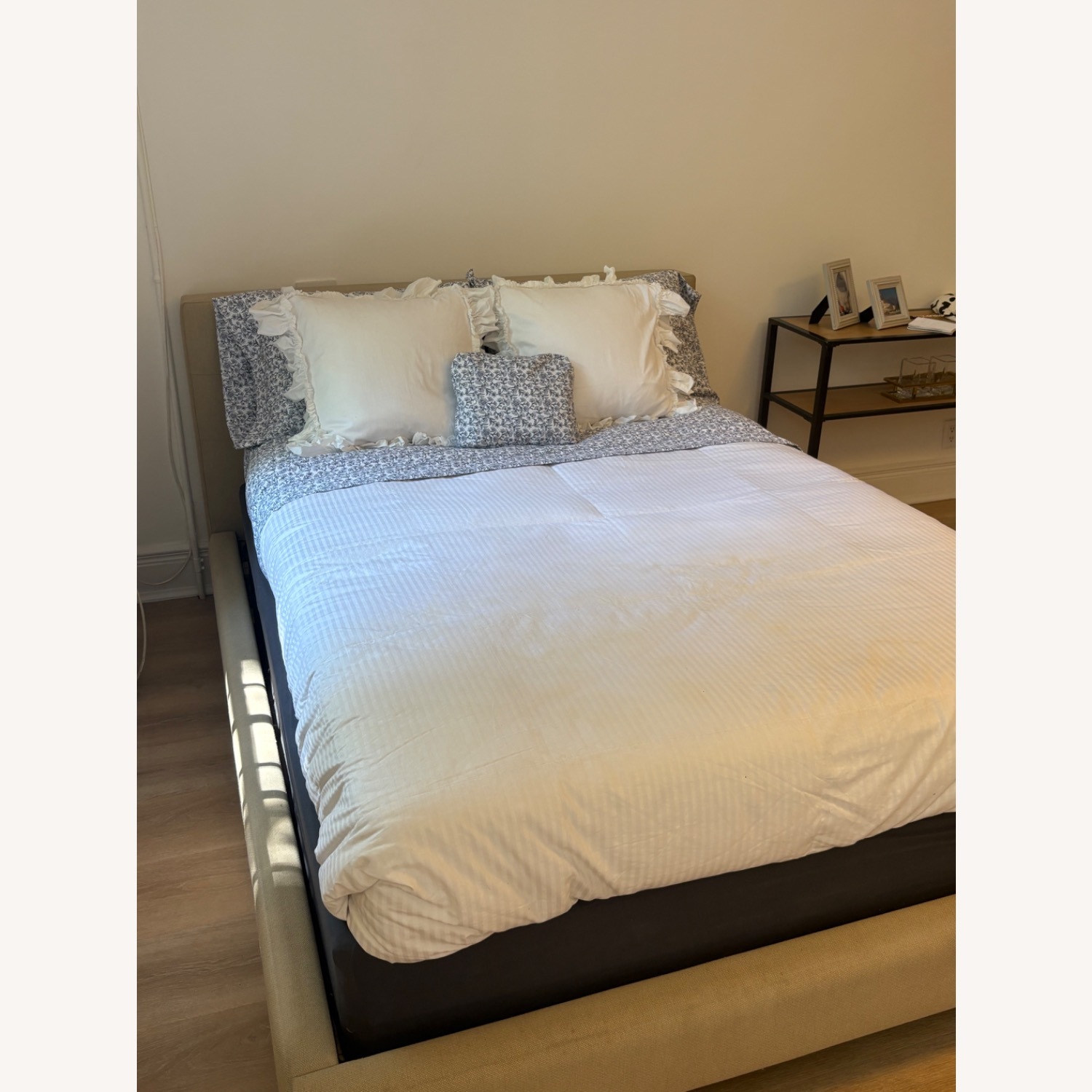 Crate & Barrel Upholstered Queen Bed - image-8
