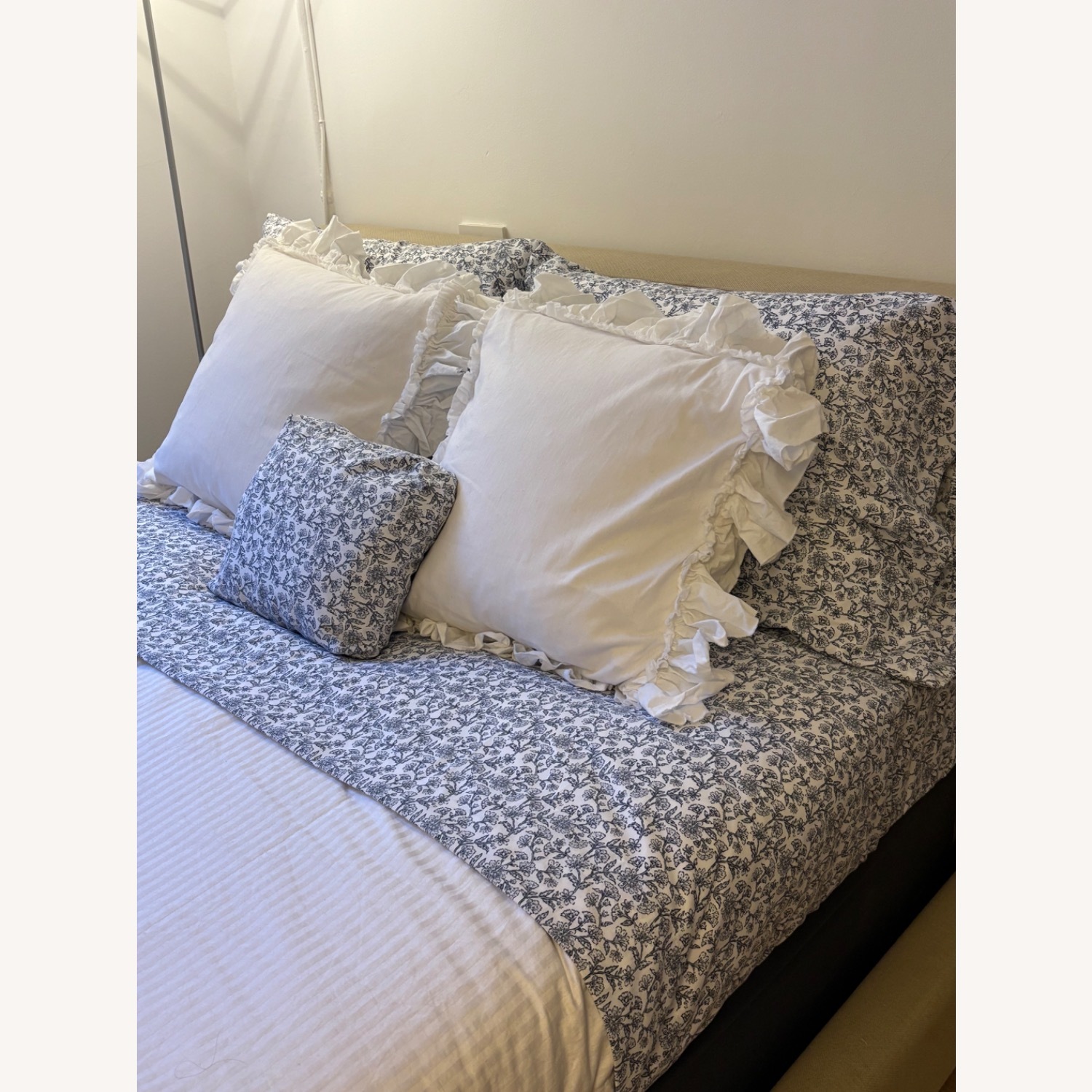 Crate & Barrel Upholstered Queen Bed - image-7