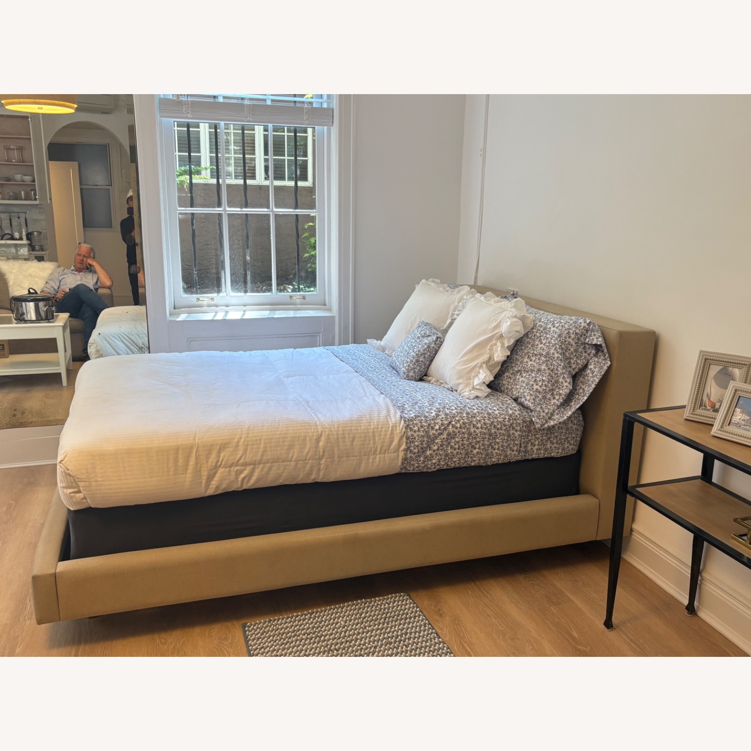 Crate & Barrel Upholstered Queen Bed - image-17