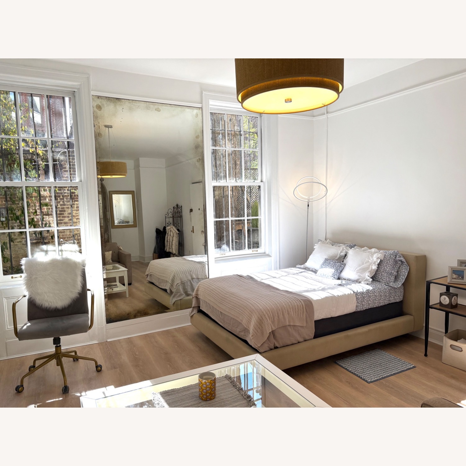 Crate & Barrel Upholstered Queen Bed - image-1