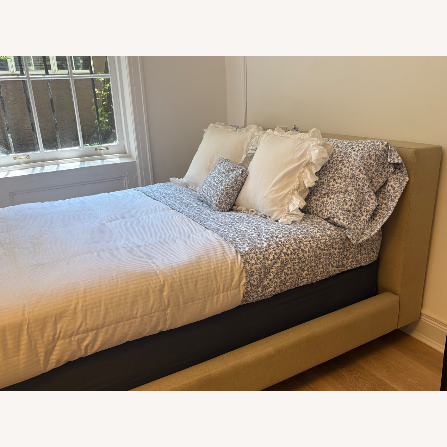 Crate & Barrel Upholstered Queen Bed - image-10