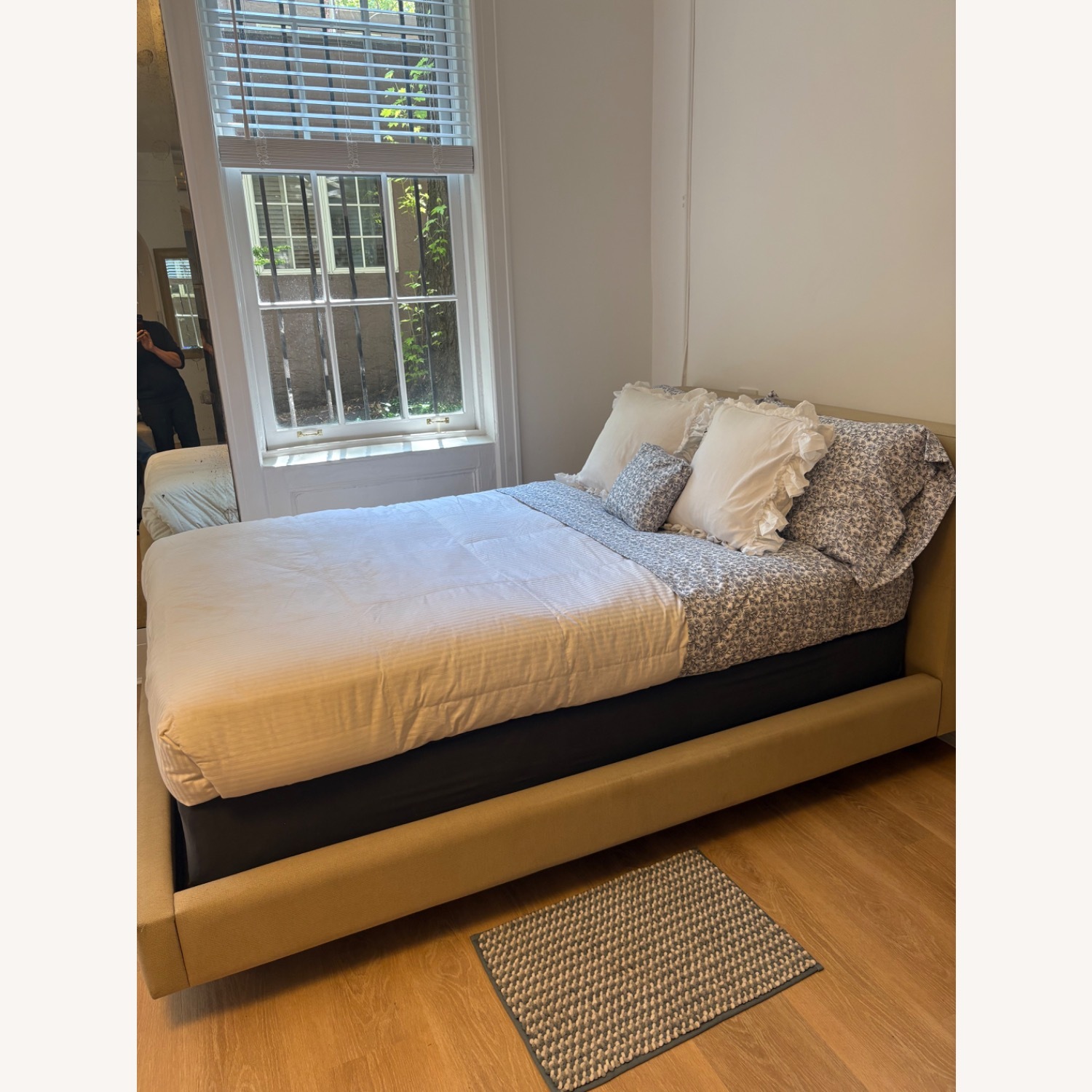 Crate & Barrel Upholstered Queen Bed - image-16