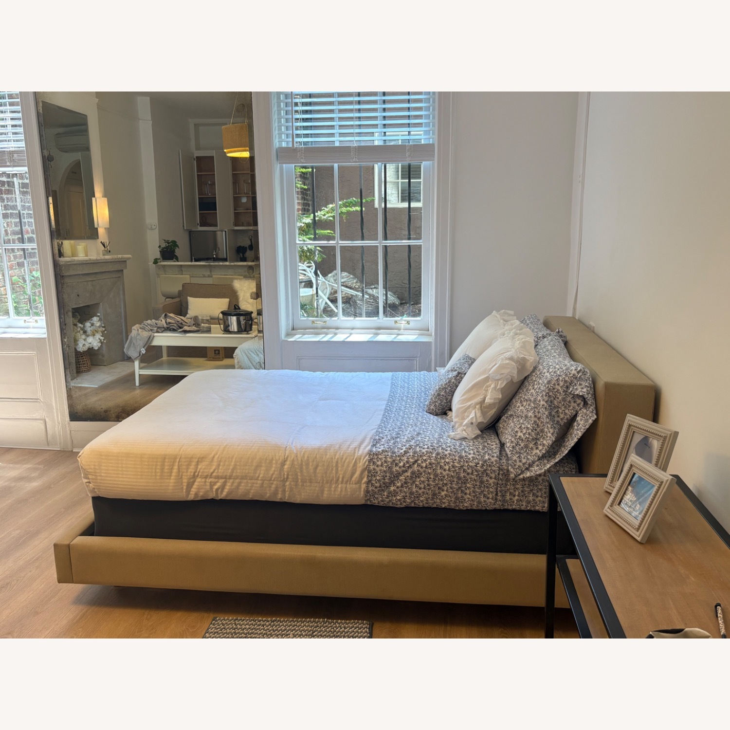 Crate & Barrel Upholstered Queen Bed - image-18