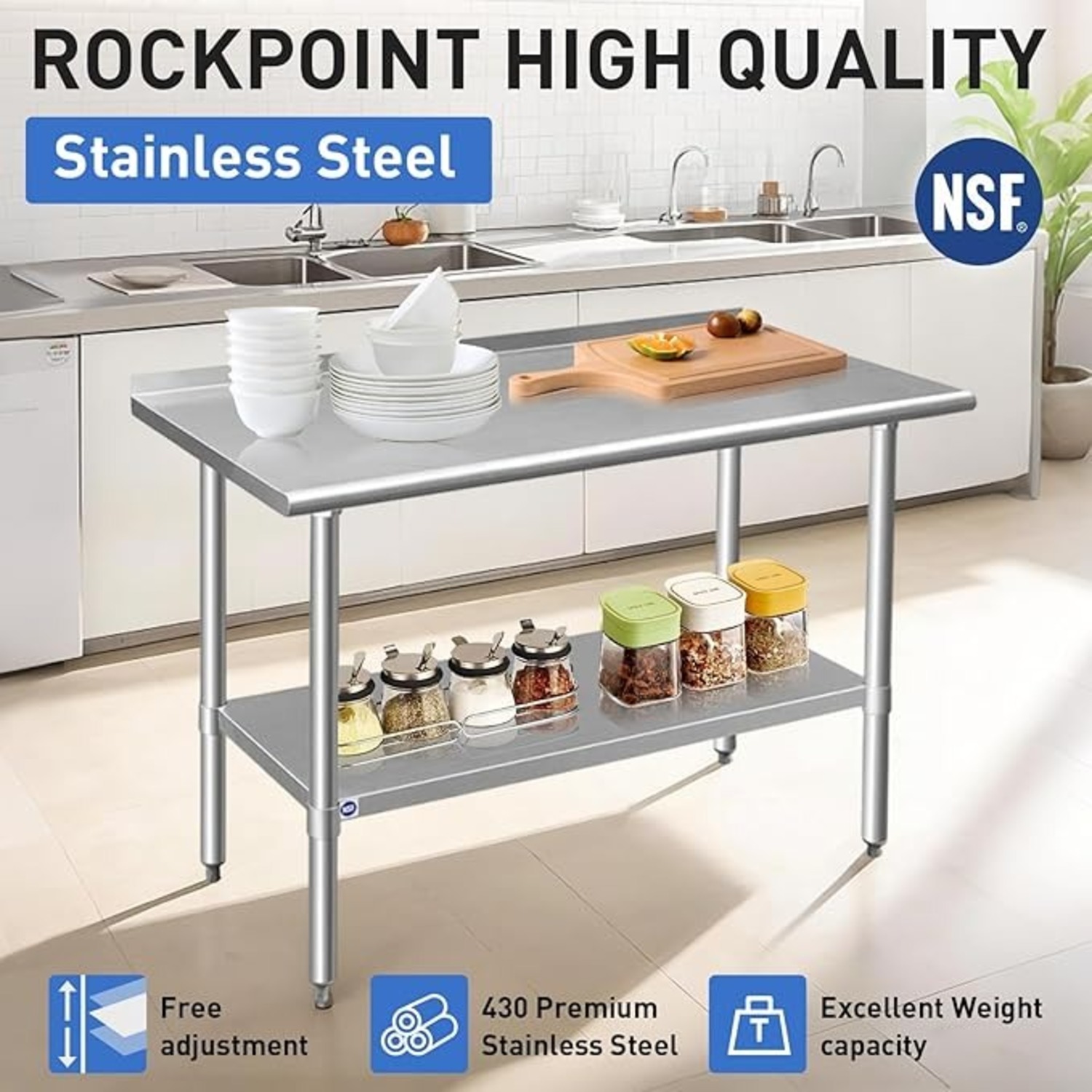 Durable Stainless Kitchen Table – 72" - image-2
