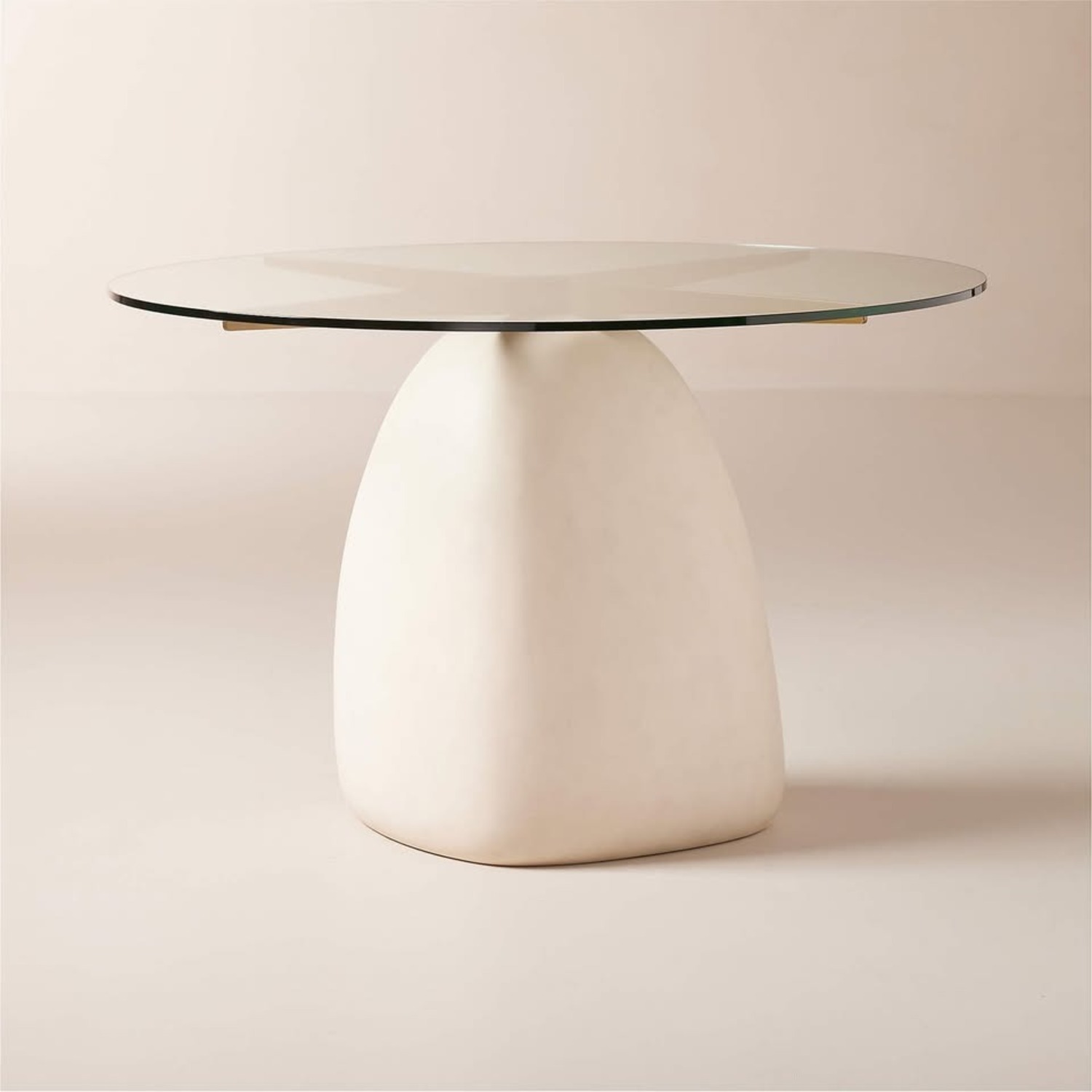 CB2 47" White Concrete & Glass Round Dining Table - image-5